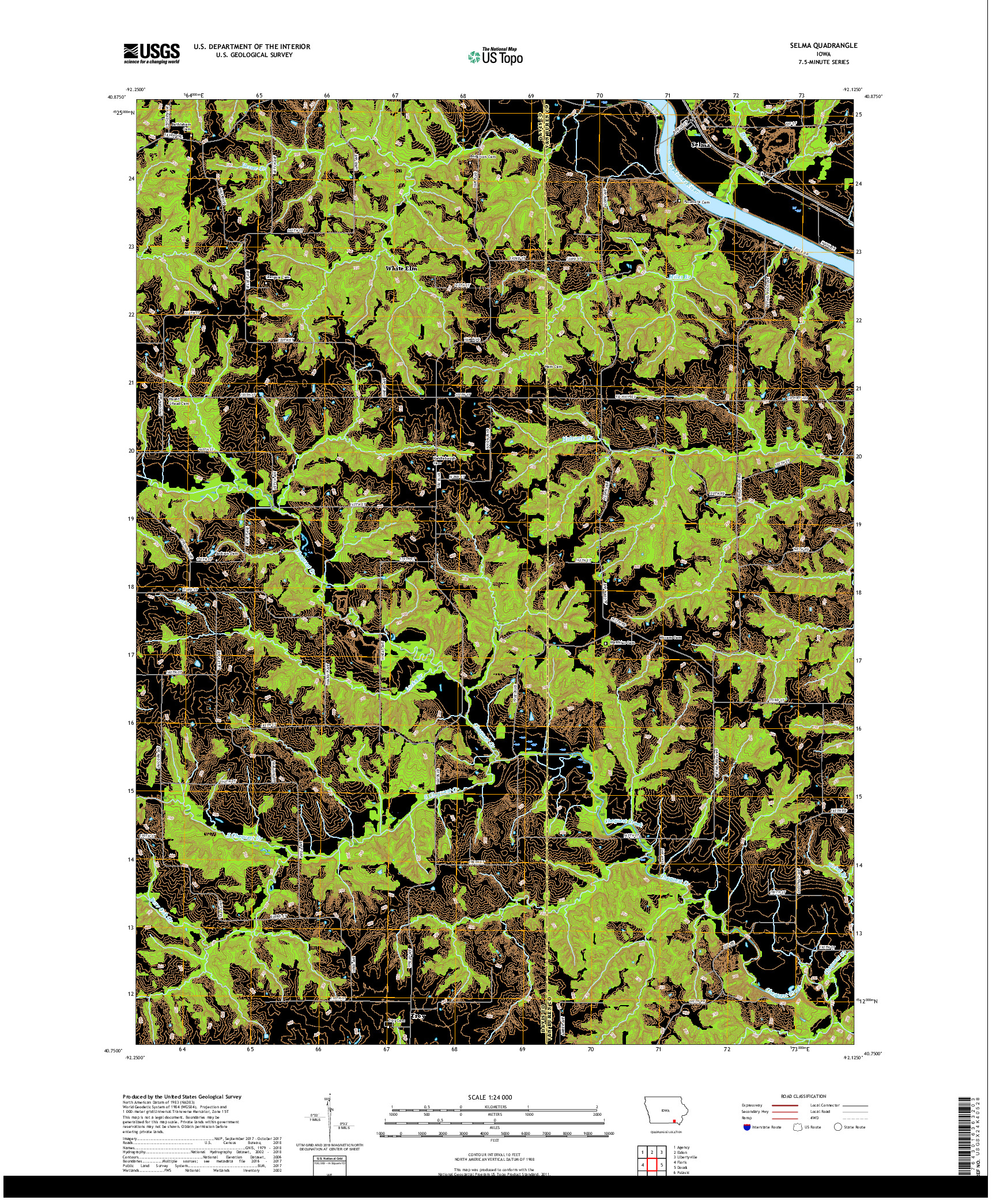 USGS US TOPO 7.5-MINUTE MAP FOR SELMA, IA 2018