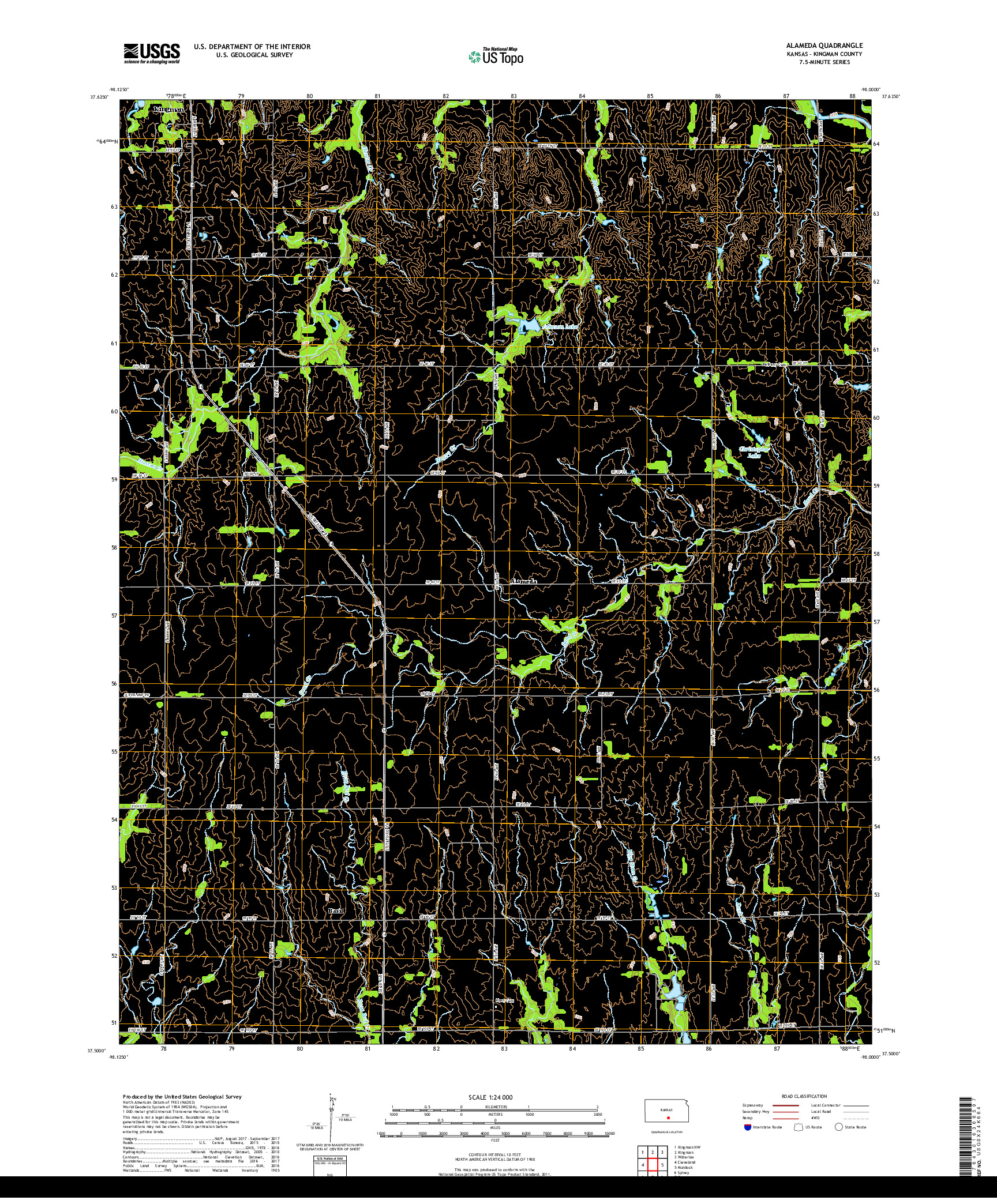 USGS US TOPO 7.5-MINUTE MAP FOR ALAMEDA, KS 2018