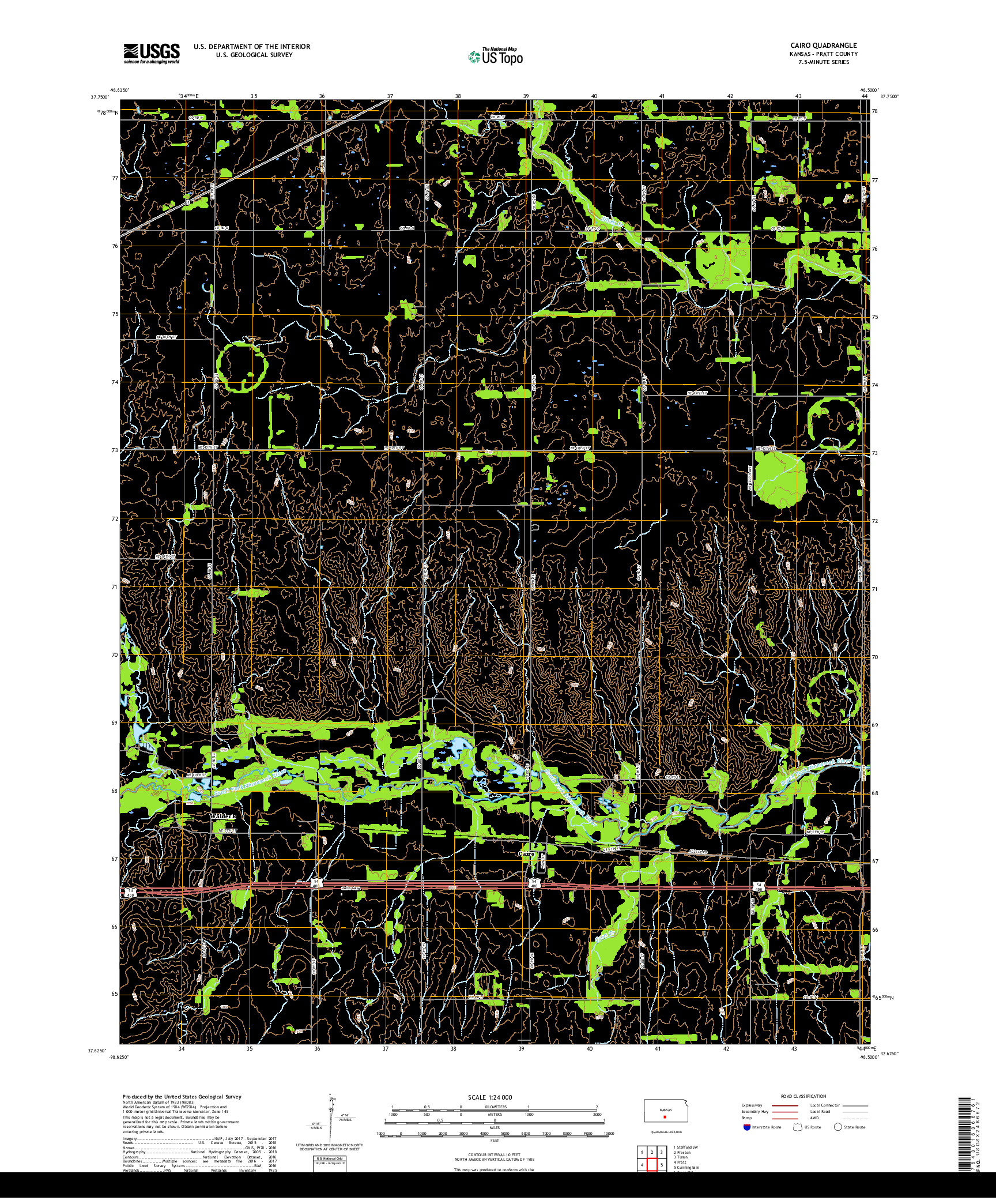 USGS US TOPO 7.5-MINUTE MAP FOR CAIRO, KS 2018