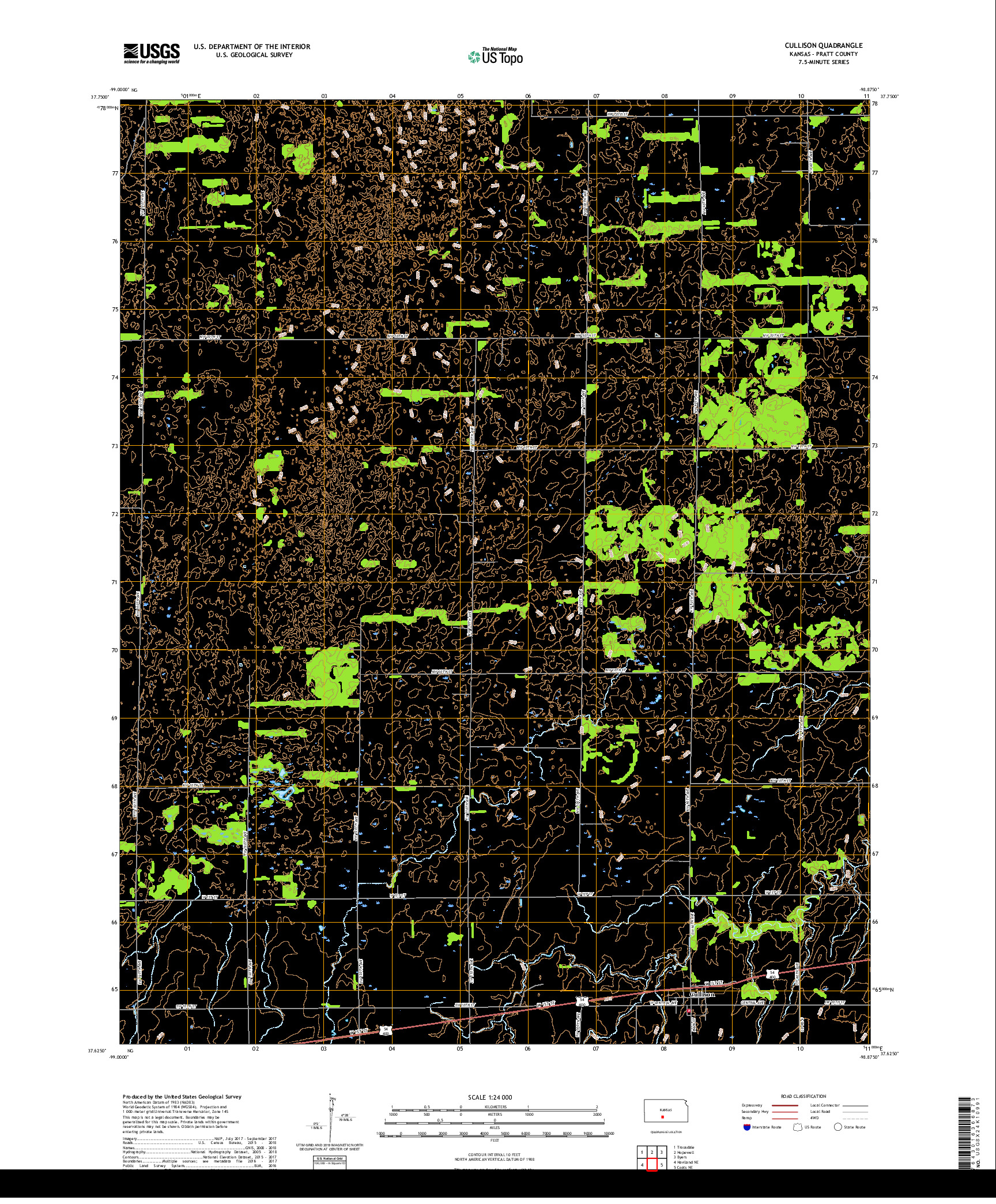 USGS US TOPO 7.5-MINUTE MAP FOR CULLISON, KS 2018