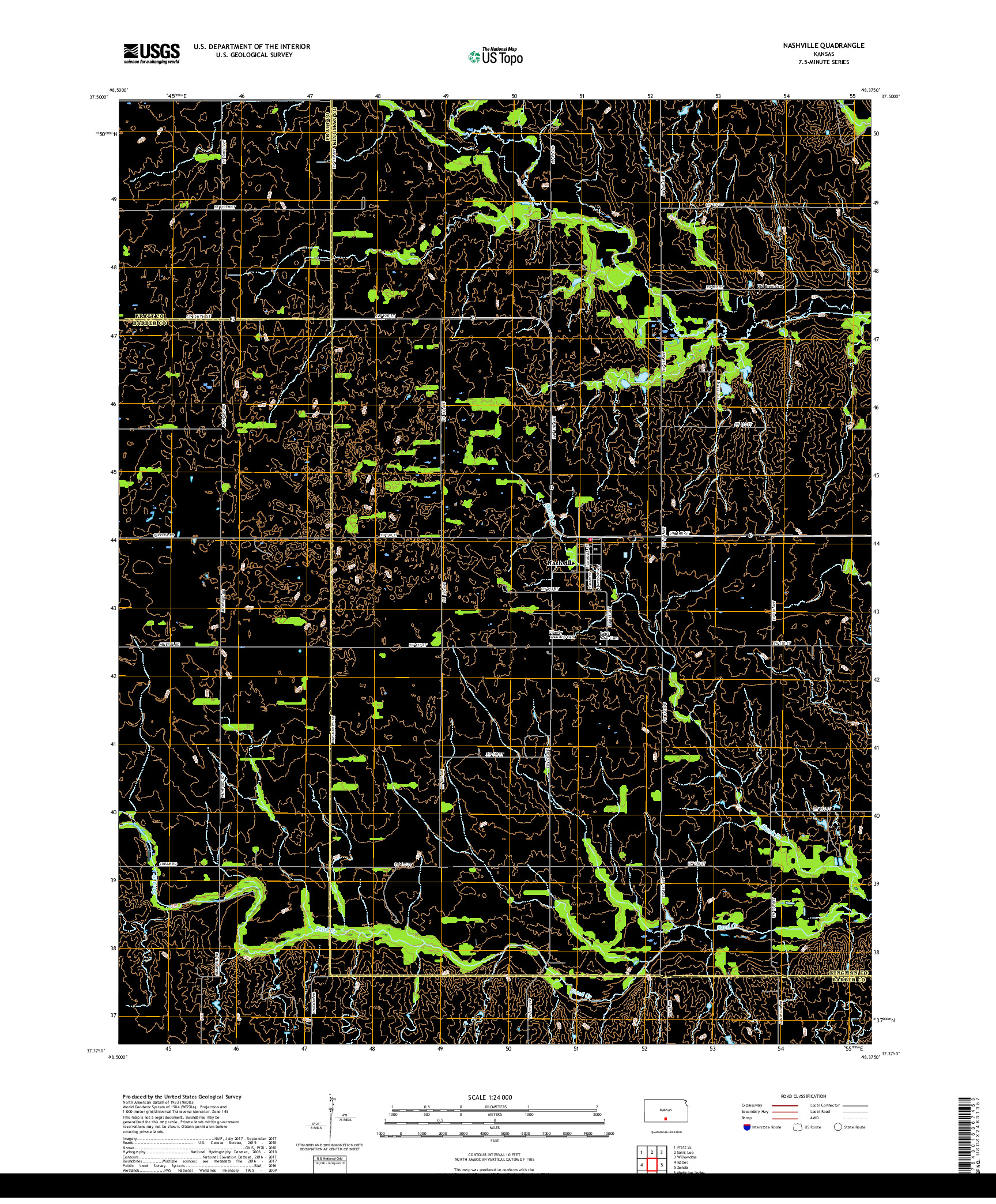 USGS US TOPO 7.5-MINUTE MAP FOR NASHVILLE, KS 2018