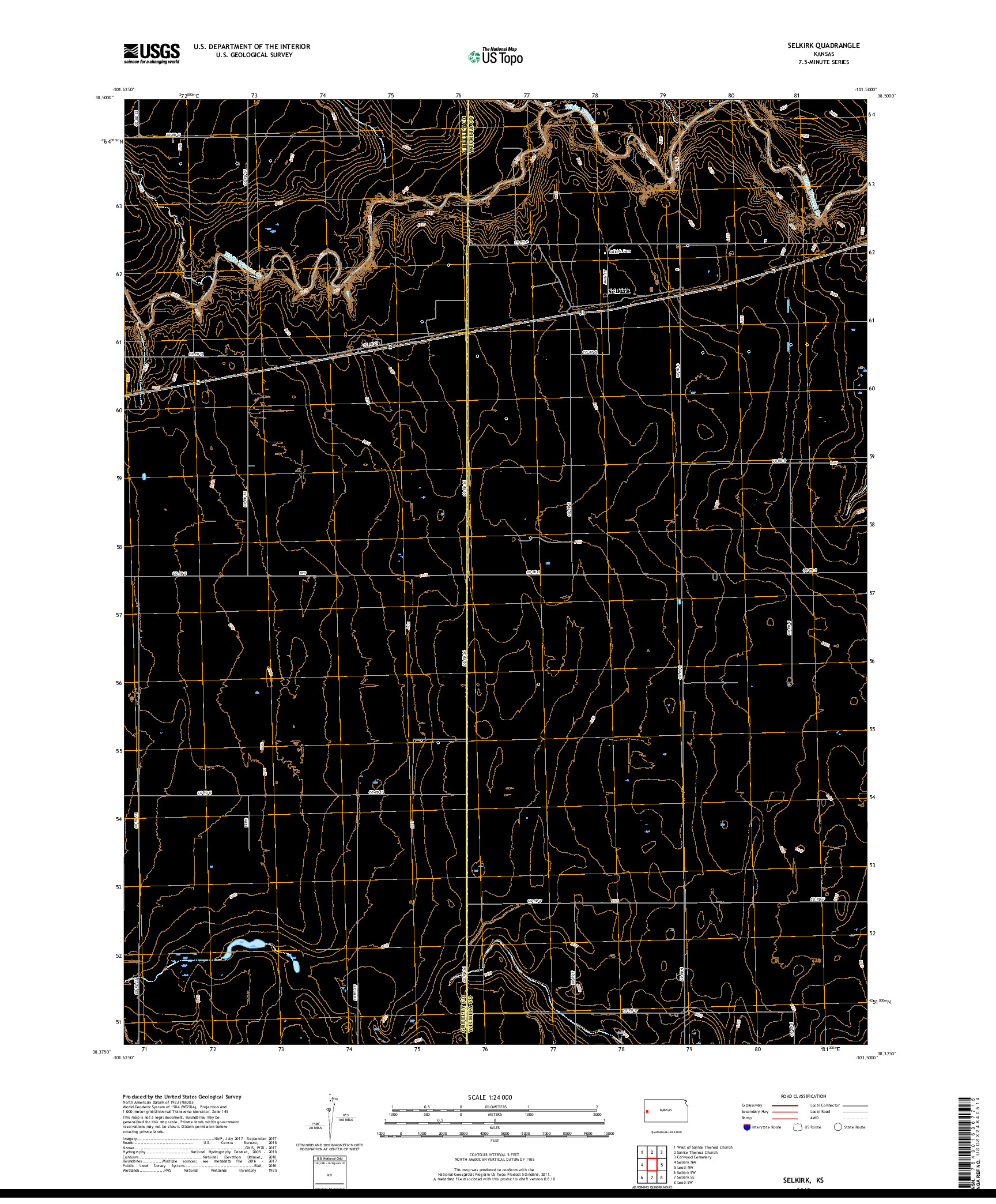 USGS US TOPO 7.5-MINUTE MAP FOR SELKIRK, KS 2018