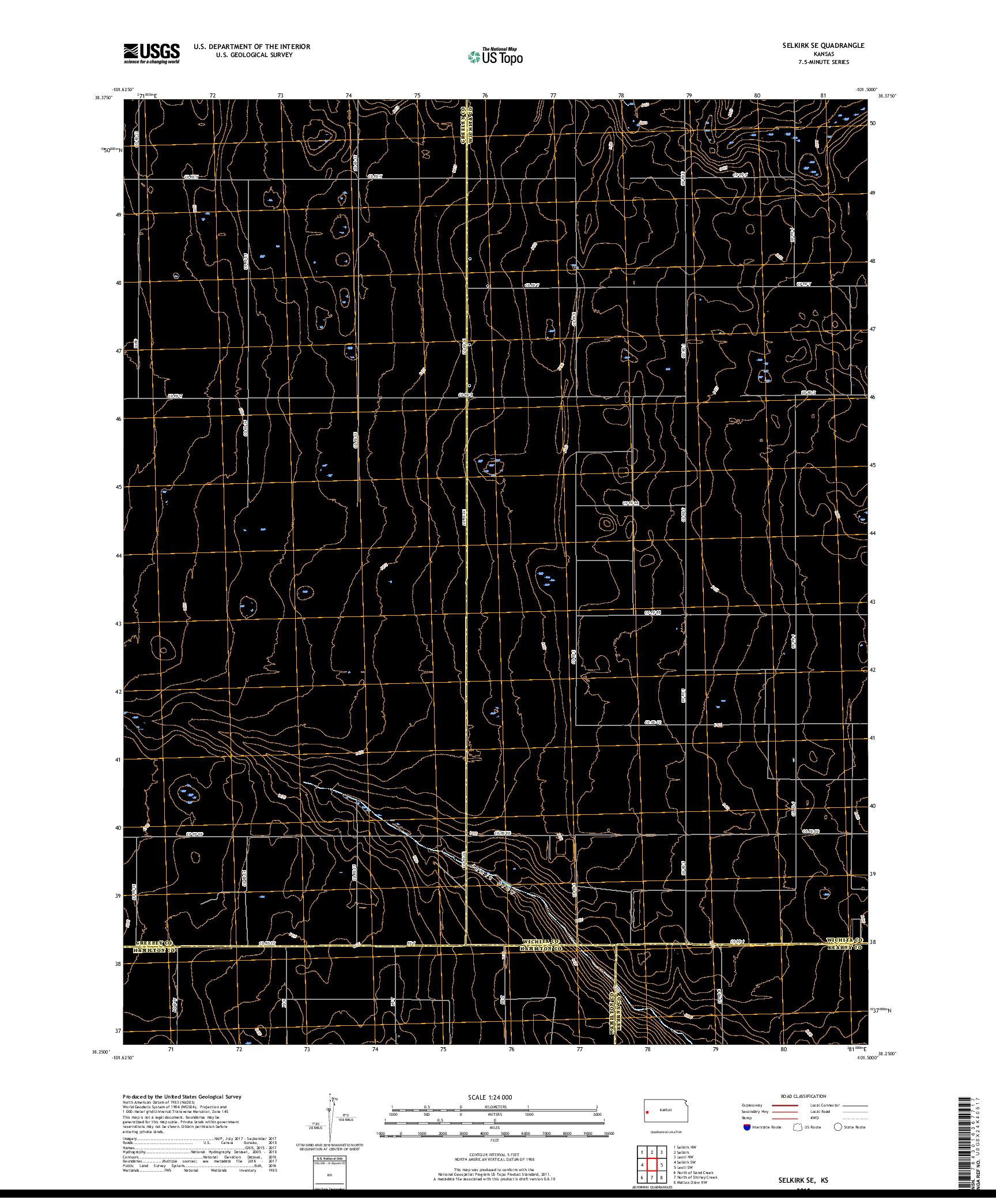 USGS US TOPO 7.5-MINUTE MAP FOR SELKIRK SE, KS 2018