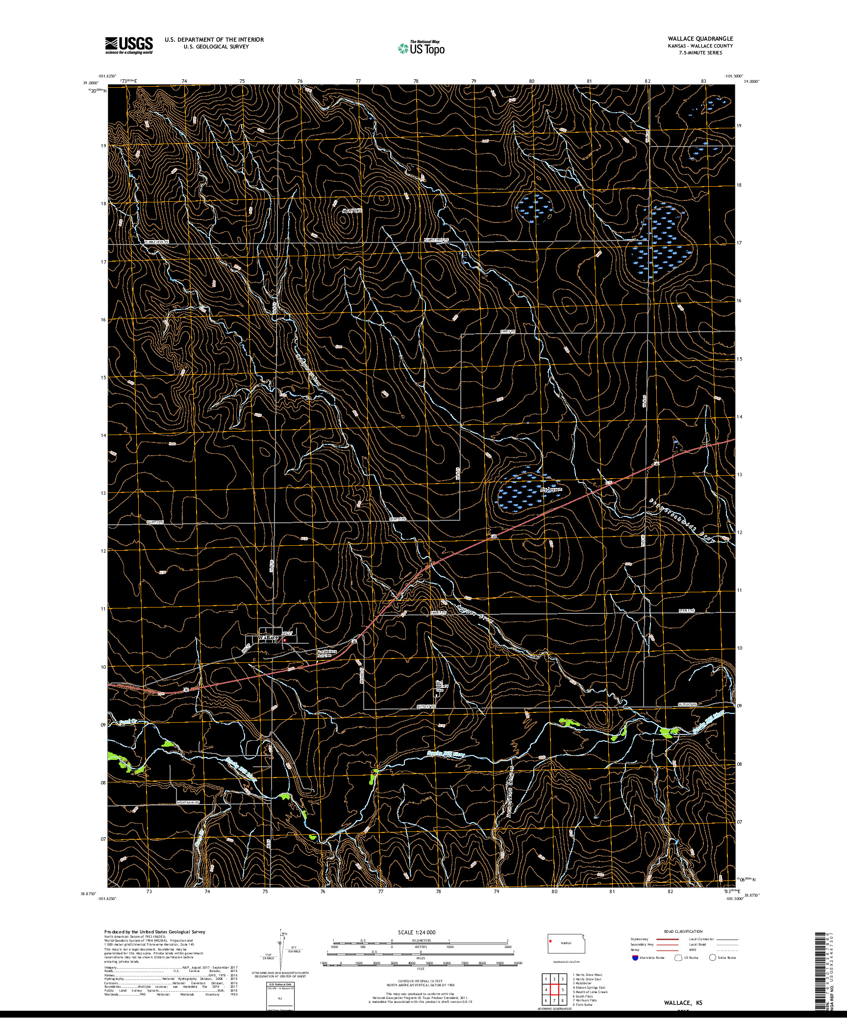 USGS US TOPO 7.5-MINUTE MAP FOR WALLACE, KS 2018