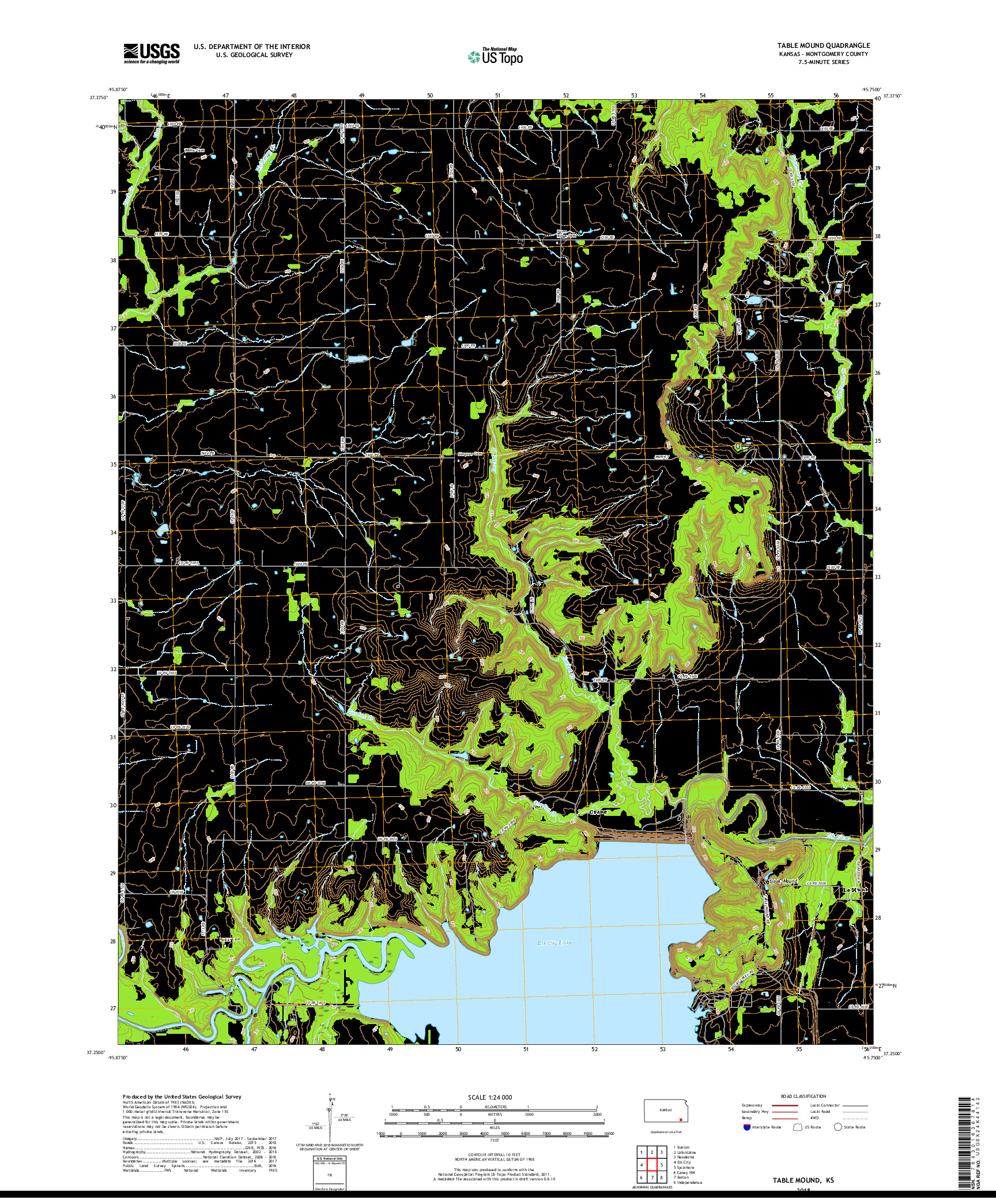 USGS US TOPO 7.5-MINUTE MAP FOR TABLE MOUND, KS 2018