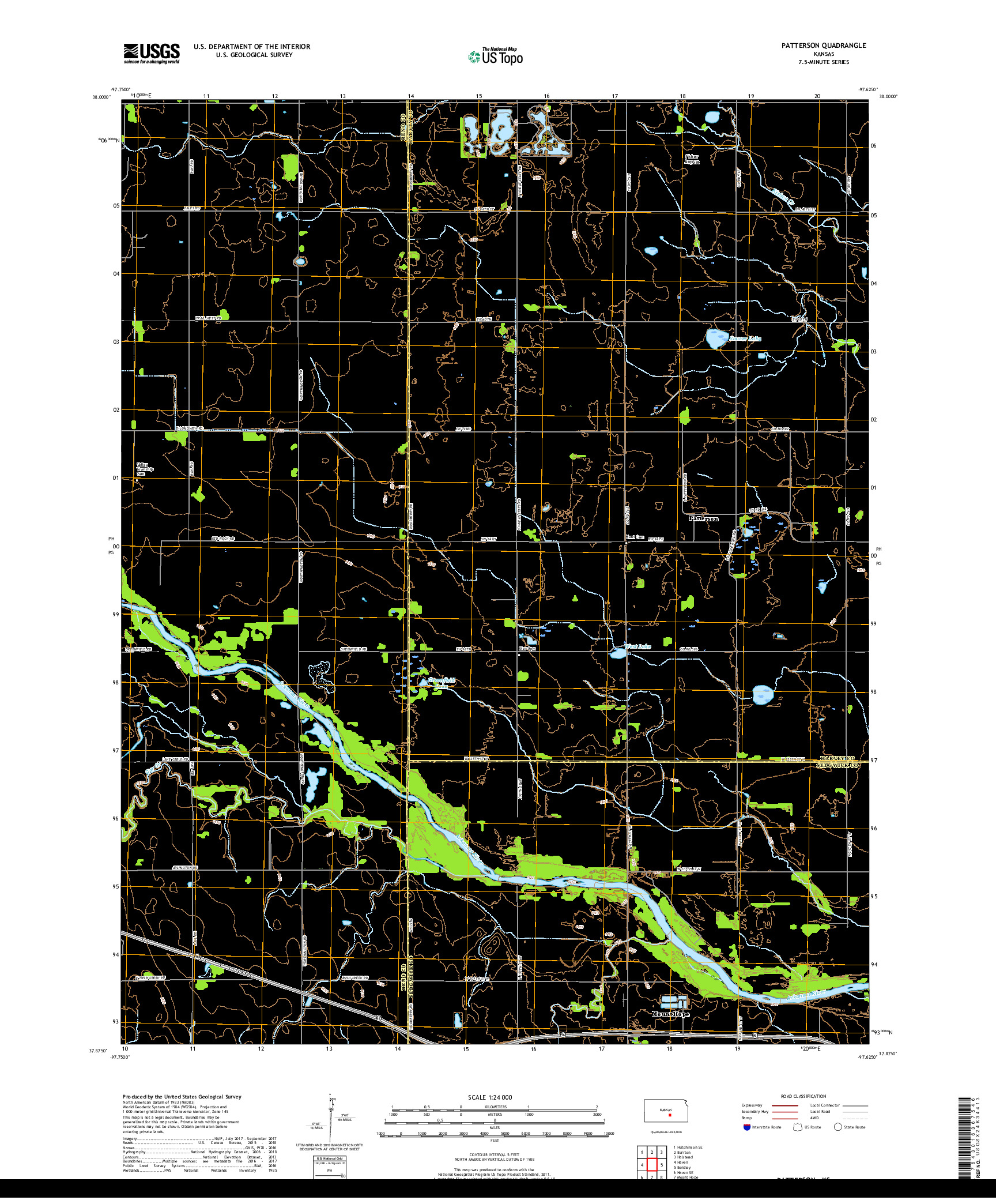 USGS US TOPO 7.5-MINUTE MAP FOR PATTERSON, KS 2018