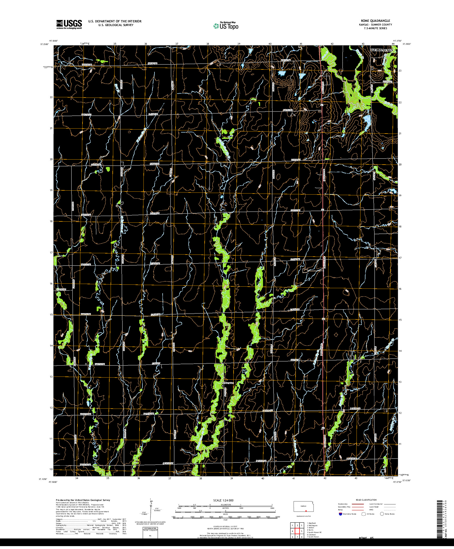 USGS US TOPO 7.5-MINUTE MAP FOR ROME, KS 2018