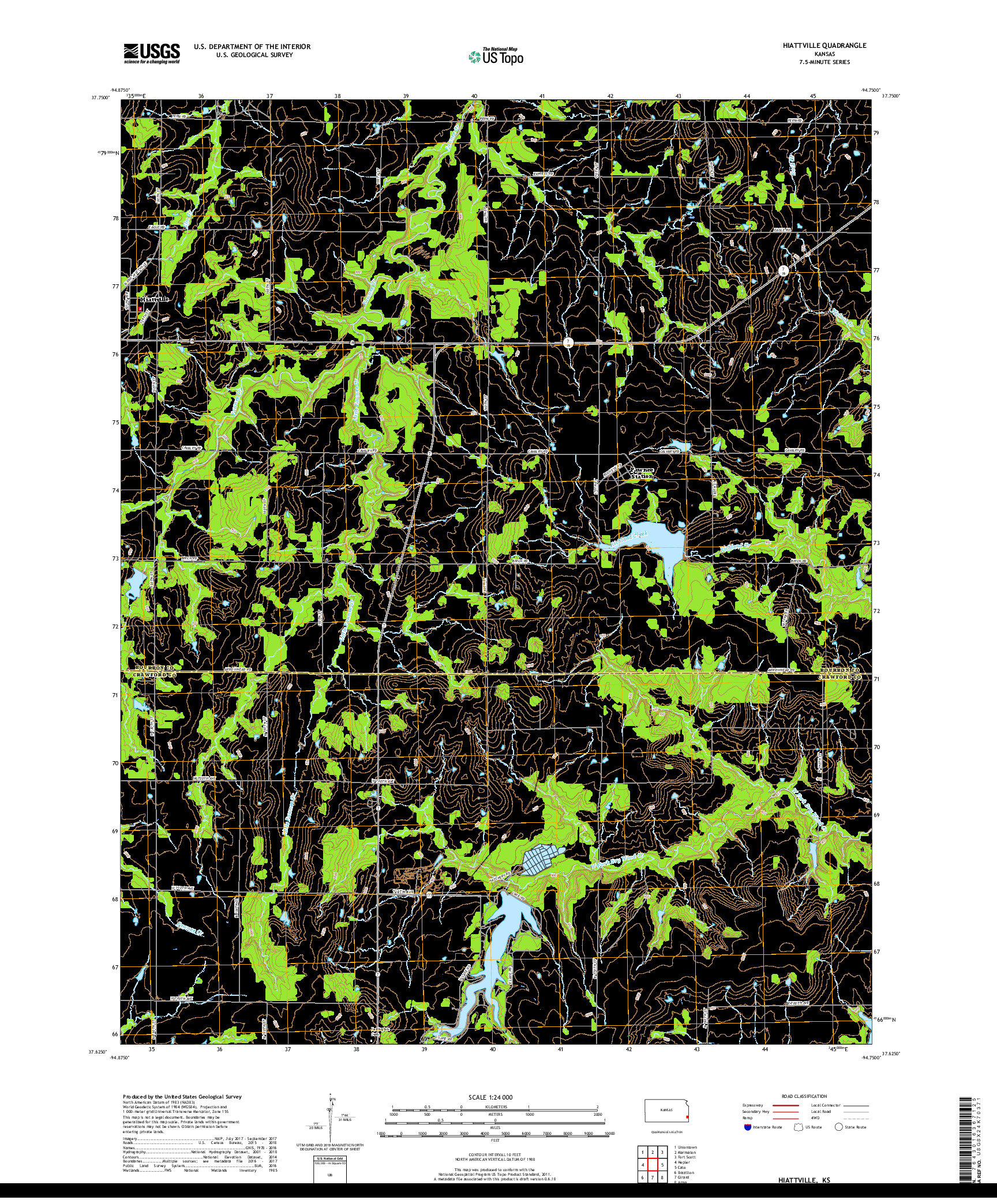 USGS US TOPO 7.5-MINUTE MAP FOR HIATTVILLE, KS 2018