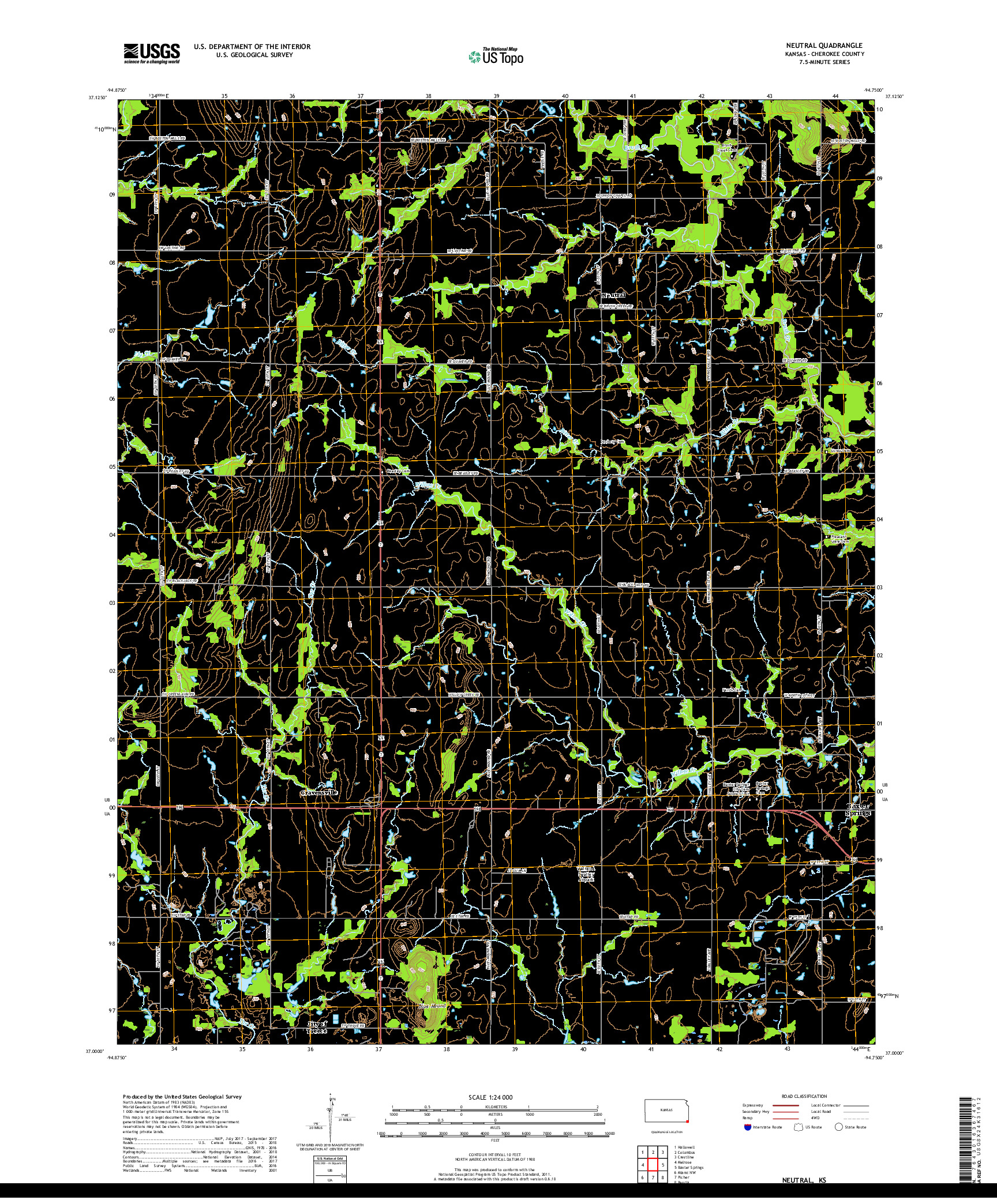 USGS US TOPO 7.5-MINUTE MAP FOR NEUTRAL, KS 2018