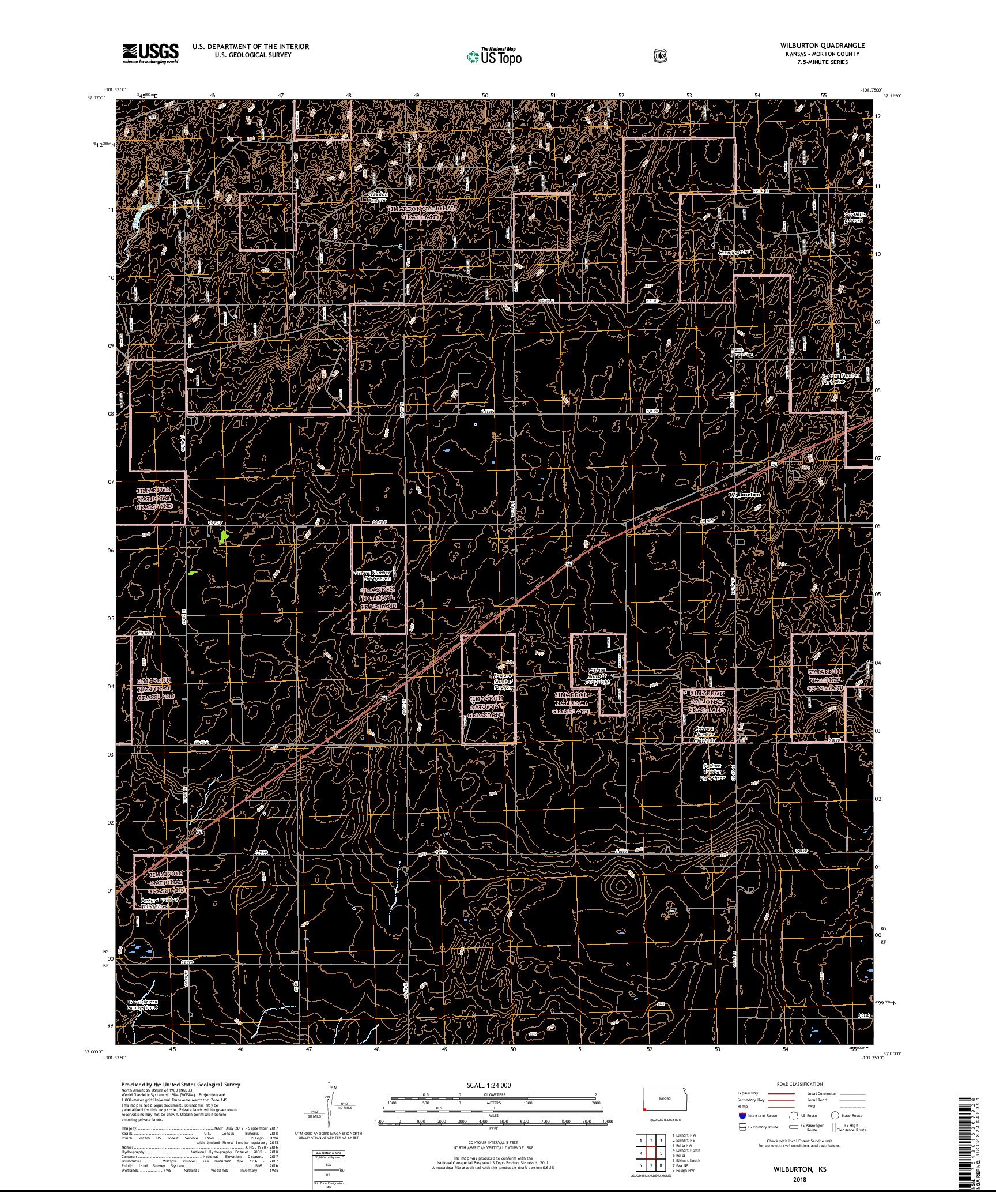 USGS US TOPO 7.5-MINUTE MAP FOR WILBURTON, KS 2018