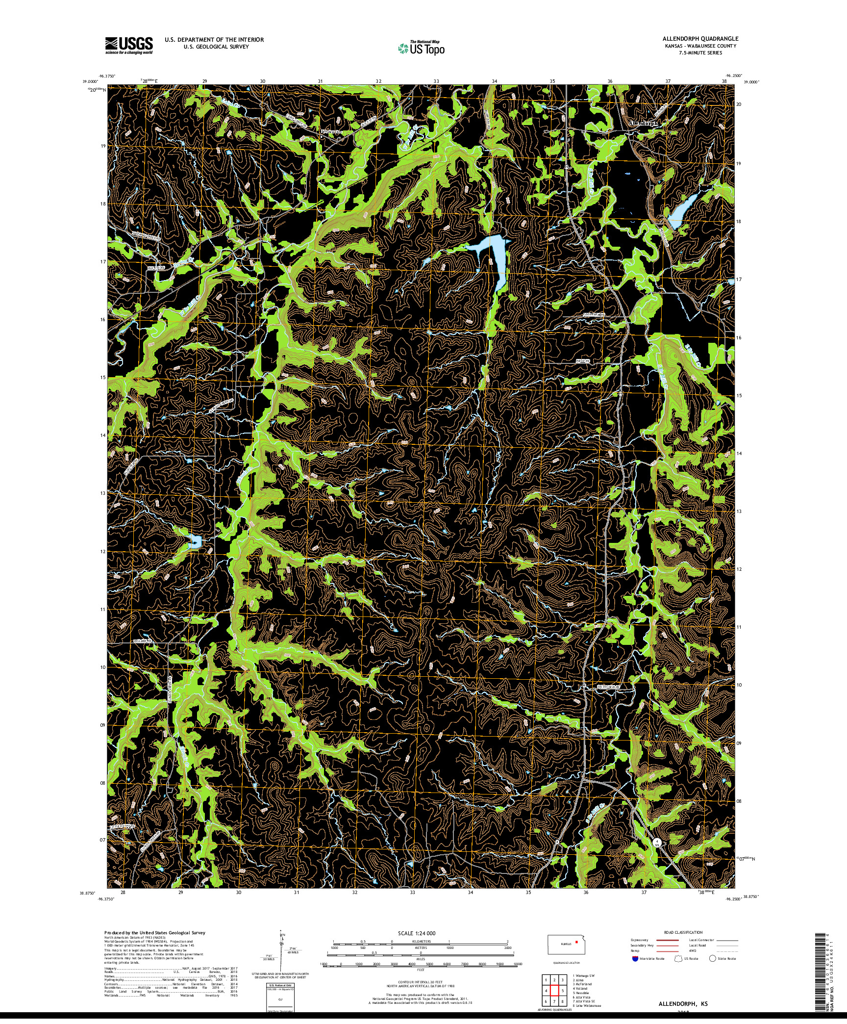 USGS US TOPO 7.5-MINUTE MAP FOR ALLENDORPH, KS 2018