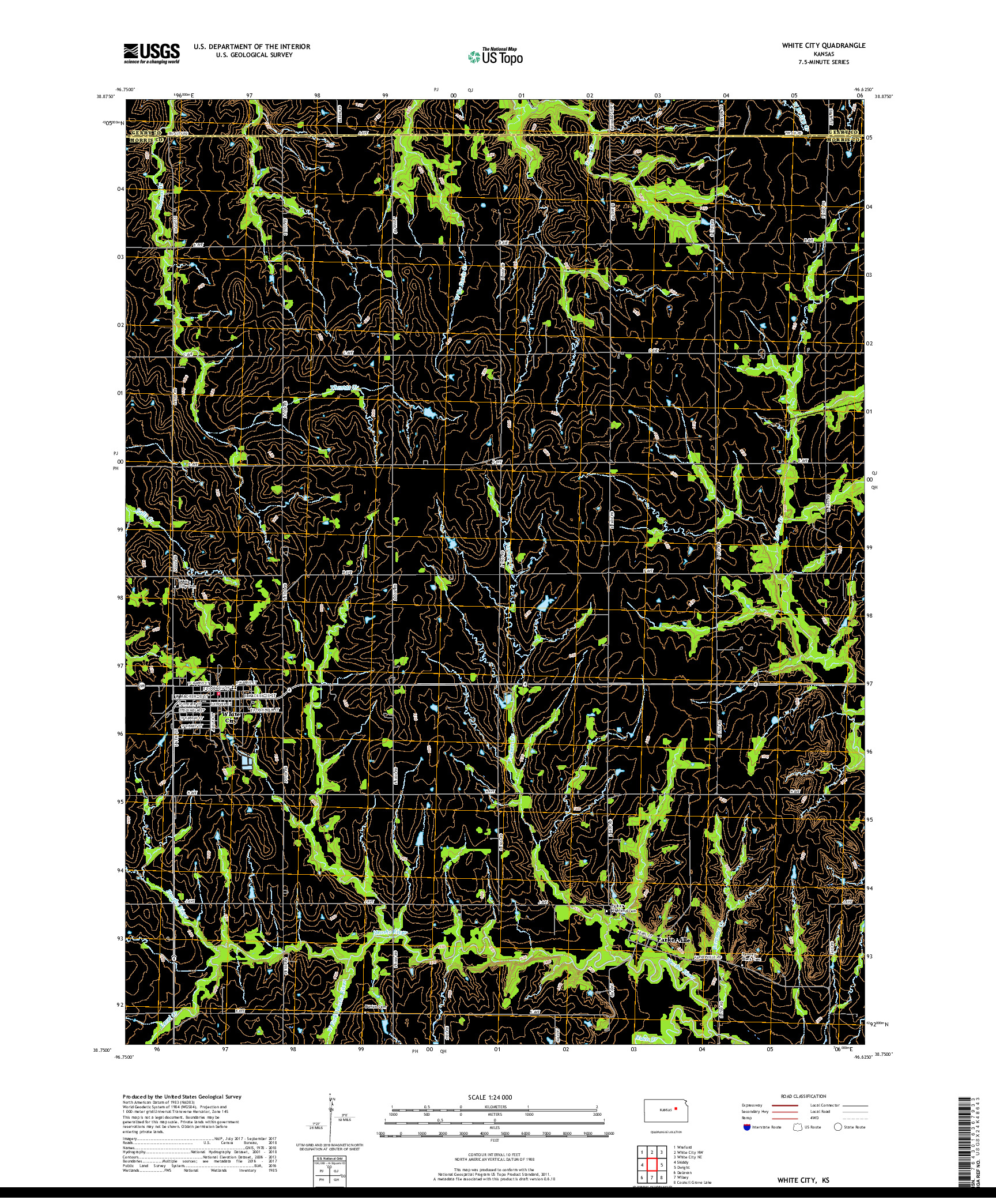 USGS US TOPO 7.5-MINUTE MAP FOR WHITE CITY, KS 2018