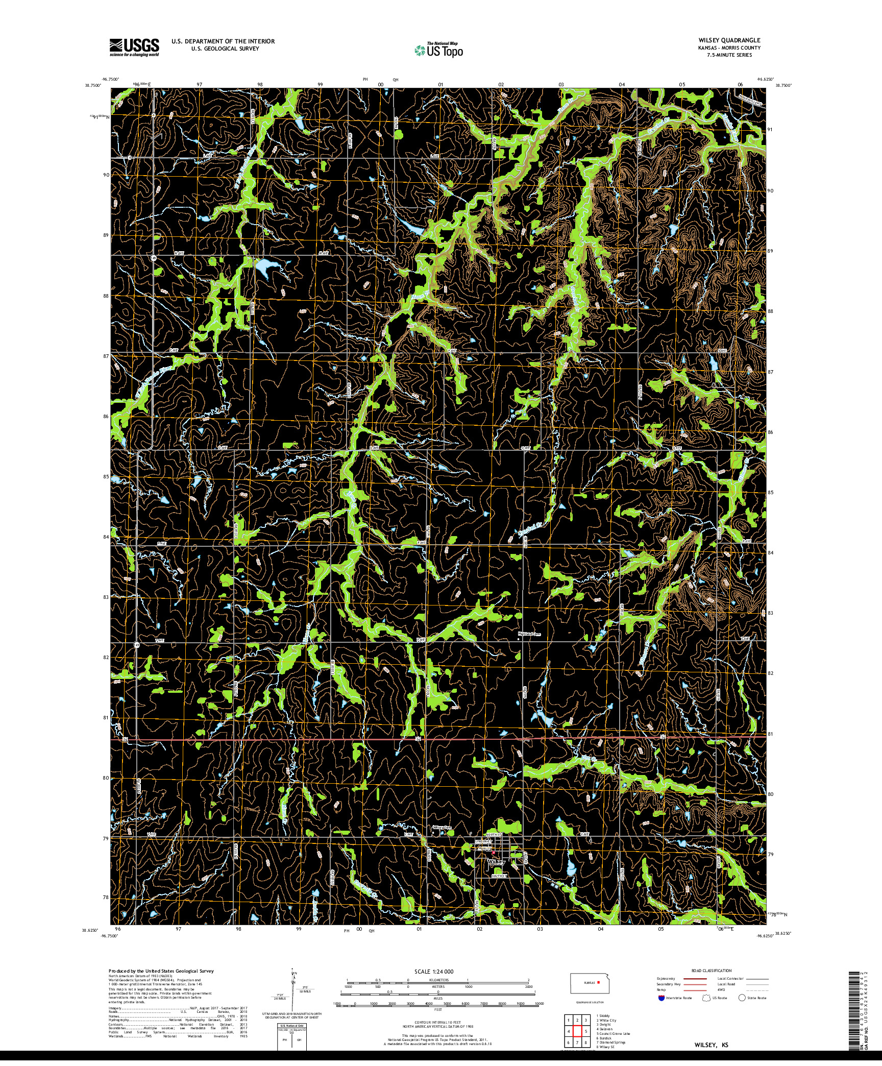 USGS US TOPO 7.5-MINUTE MAP FOR WILSEY, KS 2018