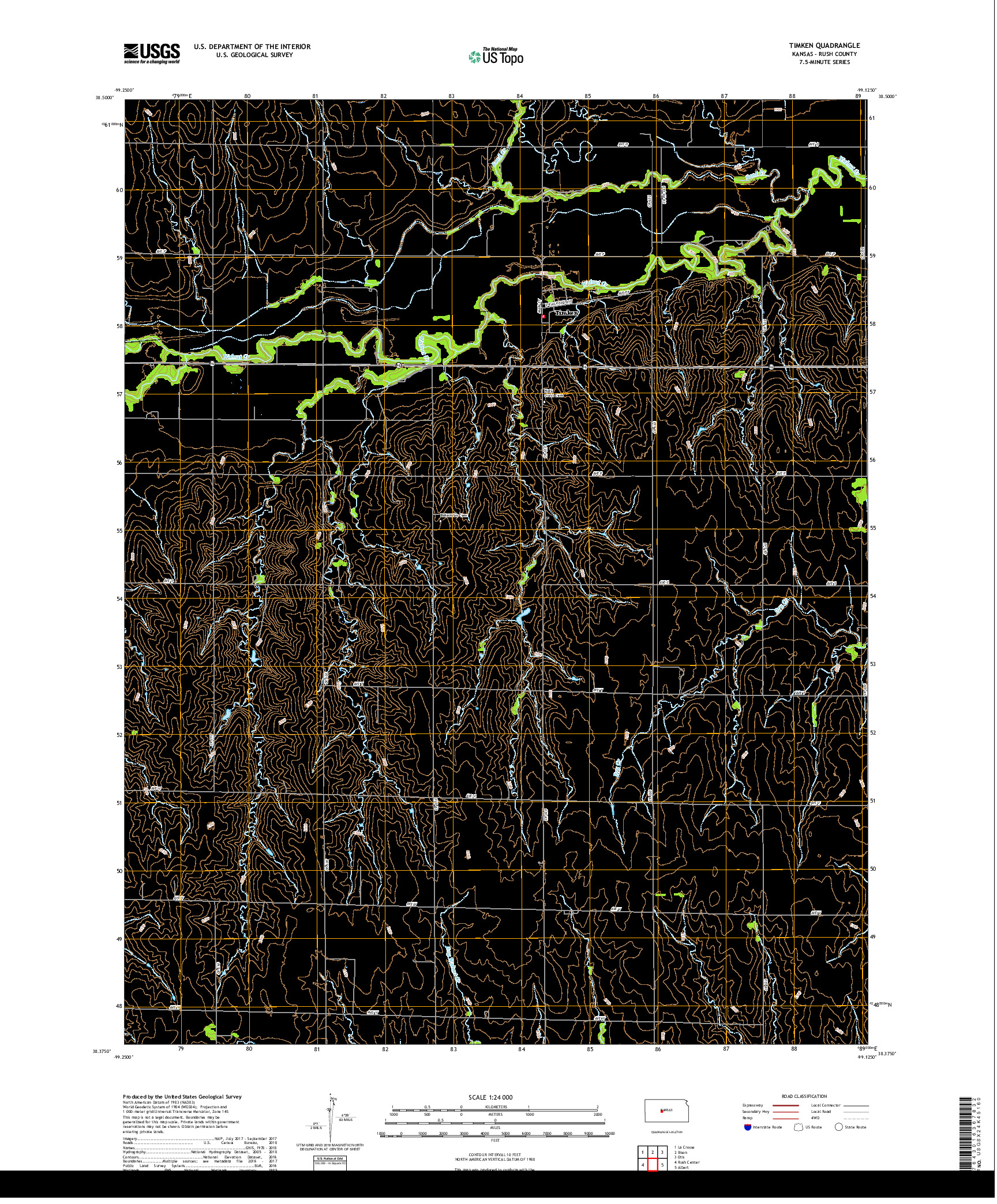 USGS US TOPO 7.5-MINUTE MAP FOR TIMKEN, KS 2018