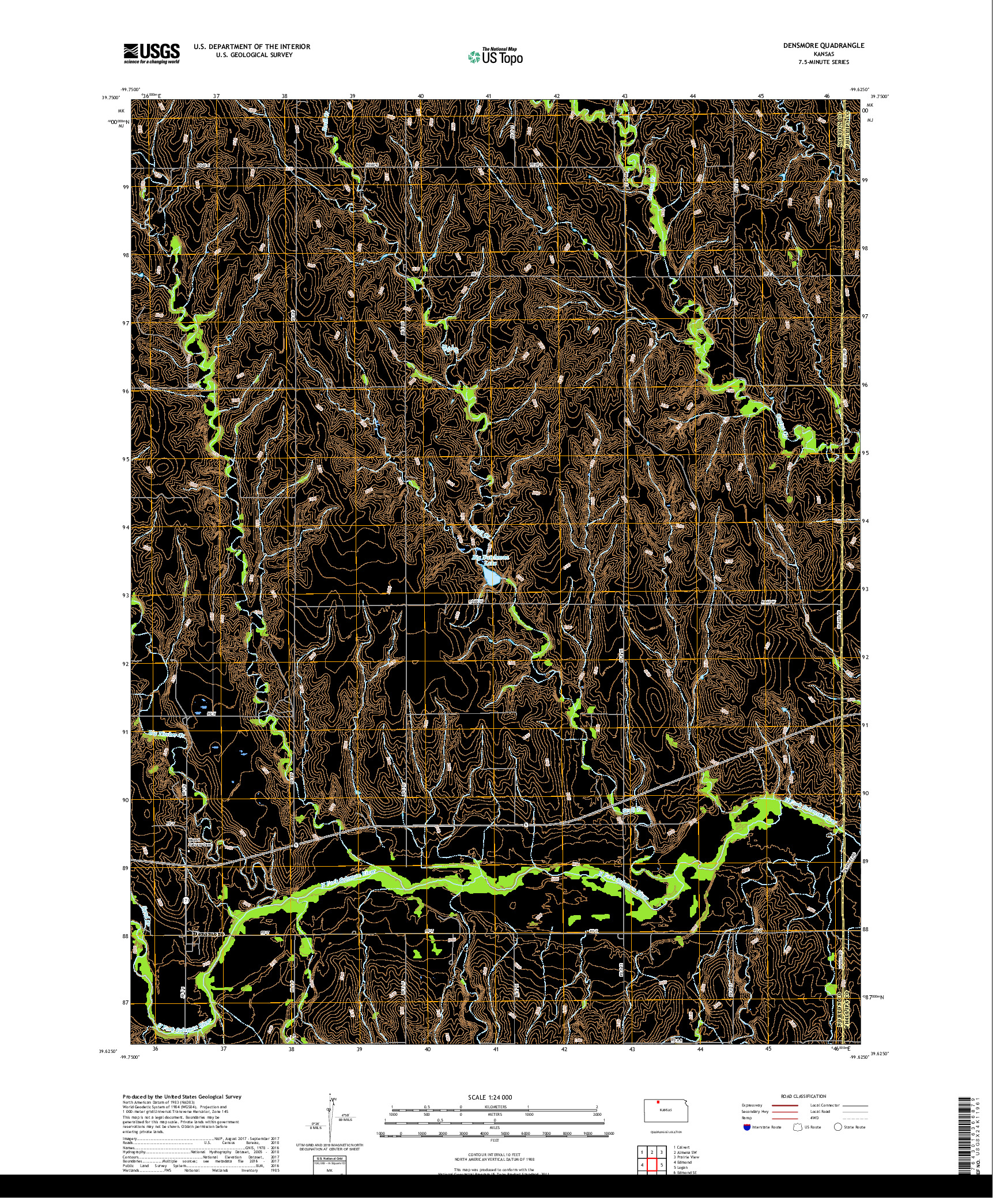 USGS US TOPO 7.5-MINUTE MAP FOR DENSMORE, KS 2018