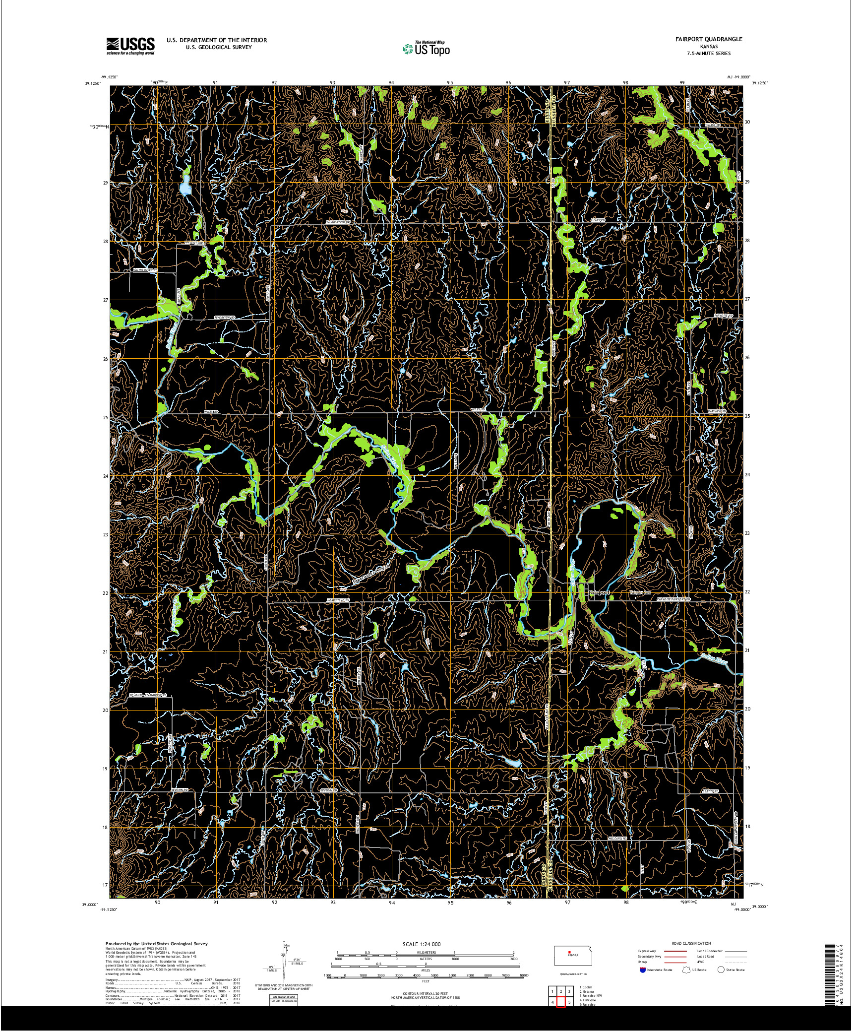 USGS US TOPO 7.5-MINUTE MAP FOR FAIRPORT, KS 2018