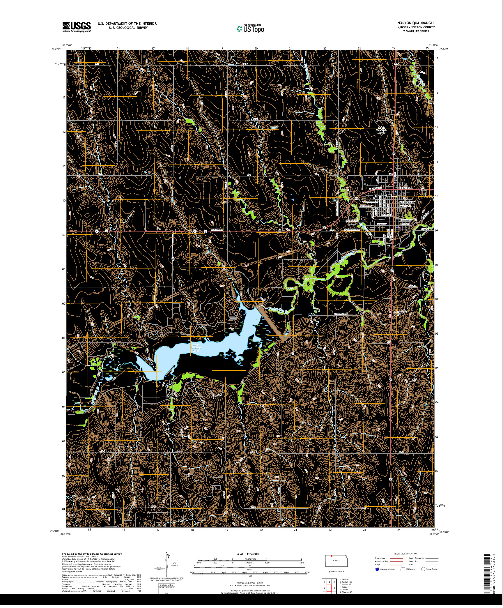 USGS US TOPO 7.5-MINUTE MAP FOR NORTON, KS 2018