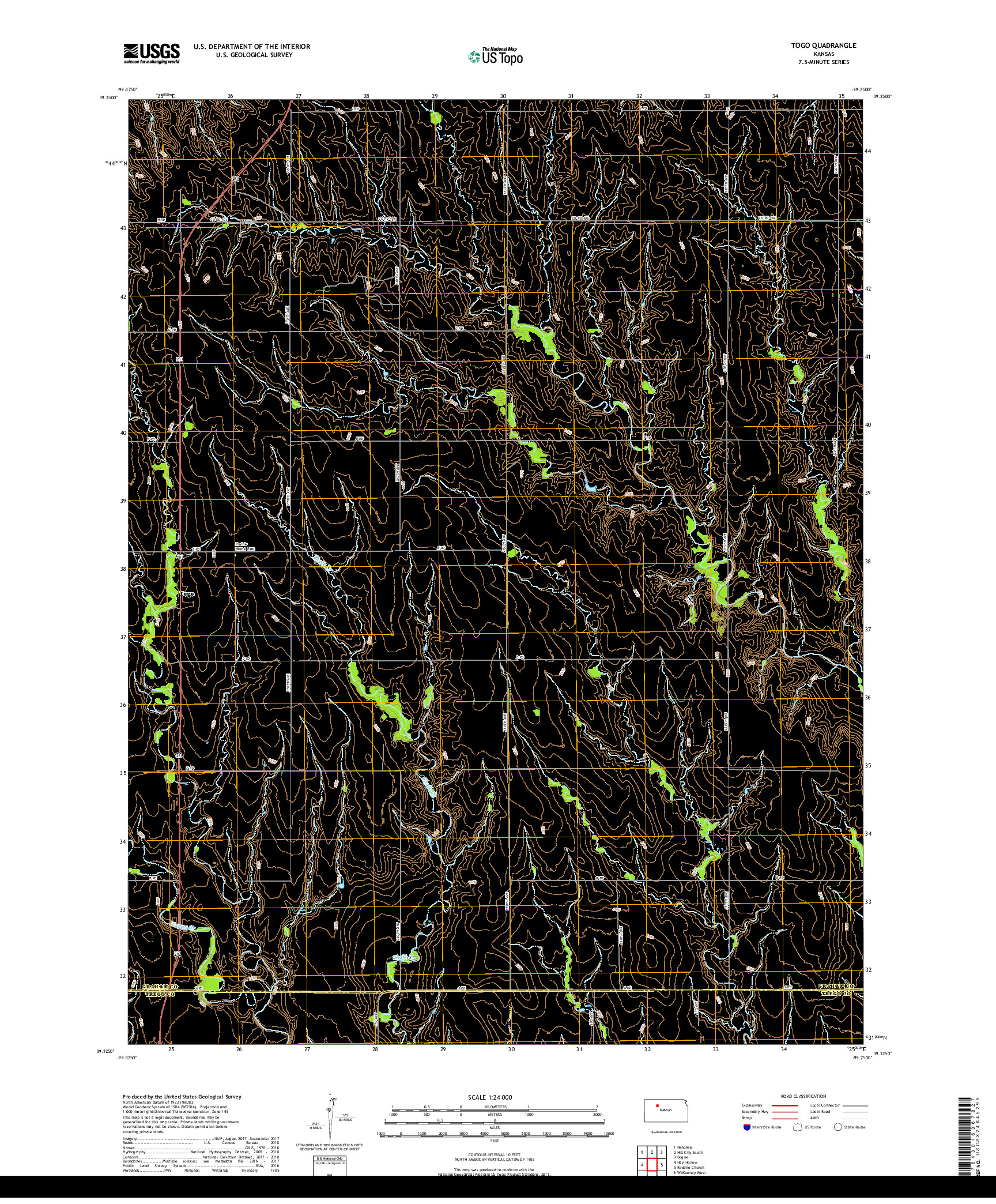 USGS US TOPO 7.5-MINUTE MAP FOR TOGO, KS 2018