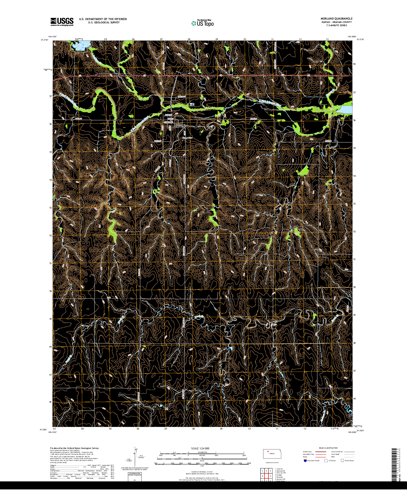 USGS US TOPO 7.5-MINUTE MAP FOR MORLAND, KS 2018