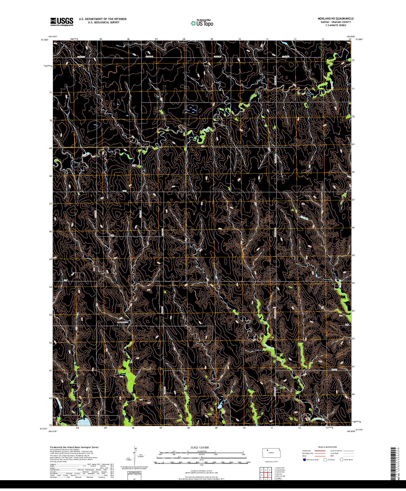 USGS US TOPO 7.5-MINUTE MAP FOR MORLAND NE, KS 2018