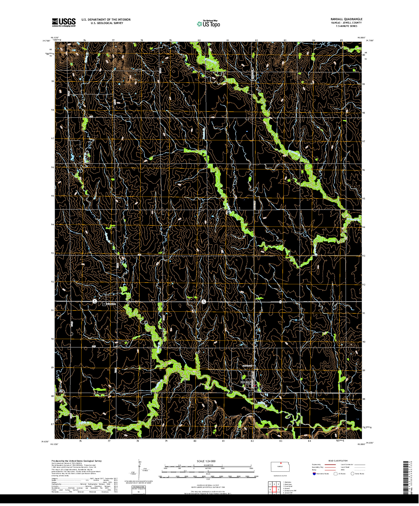 USGS US TOPO 7.5-MINUTE MAP FOR RANDALL, KS 2018