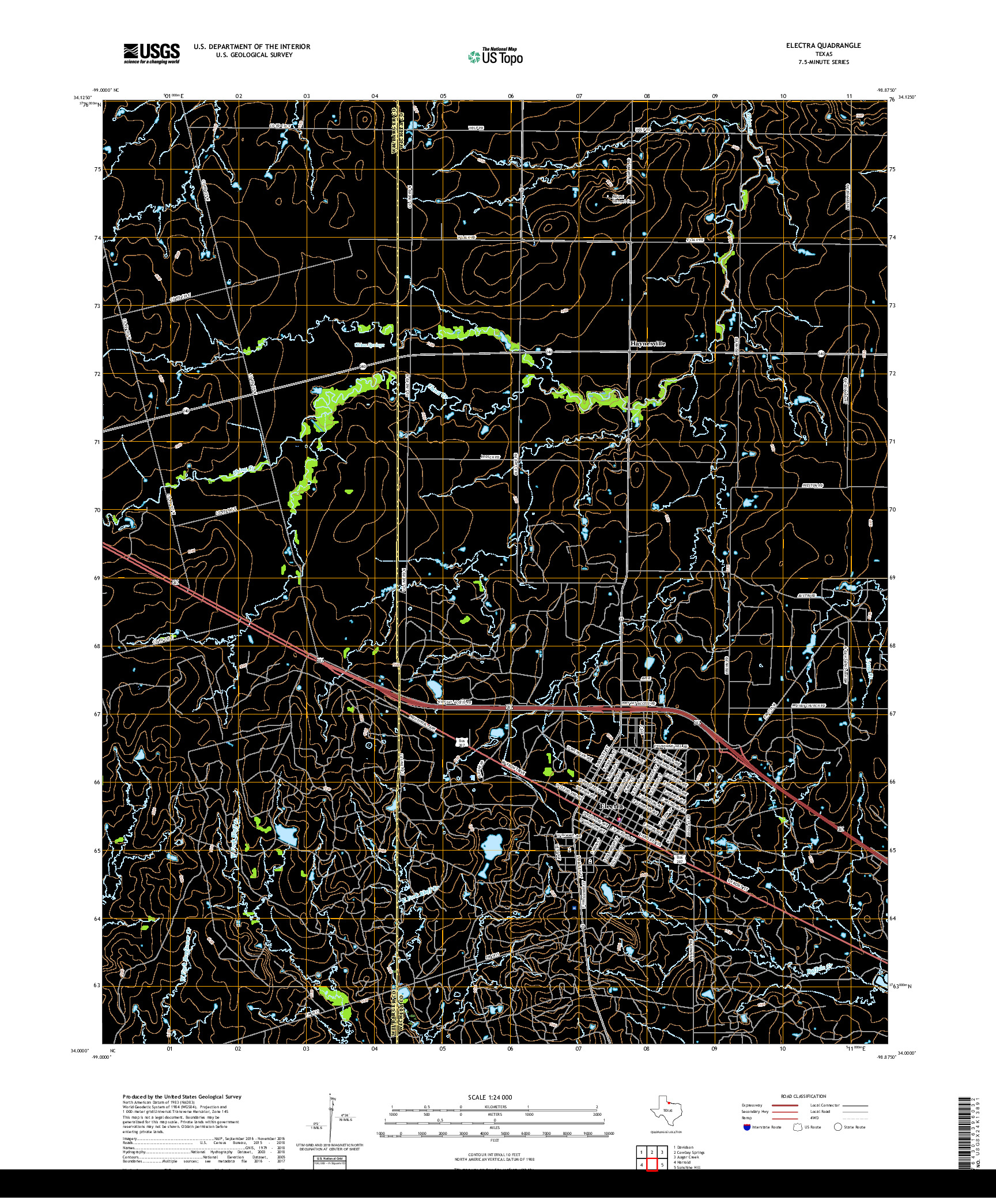 USGS US TOPO 7.5-MINUTE MAP FOR ELECTRA, TX 2019