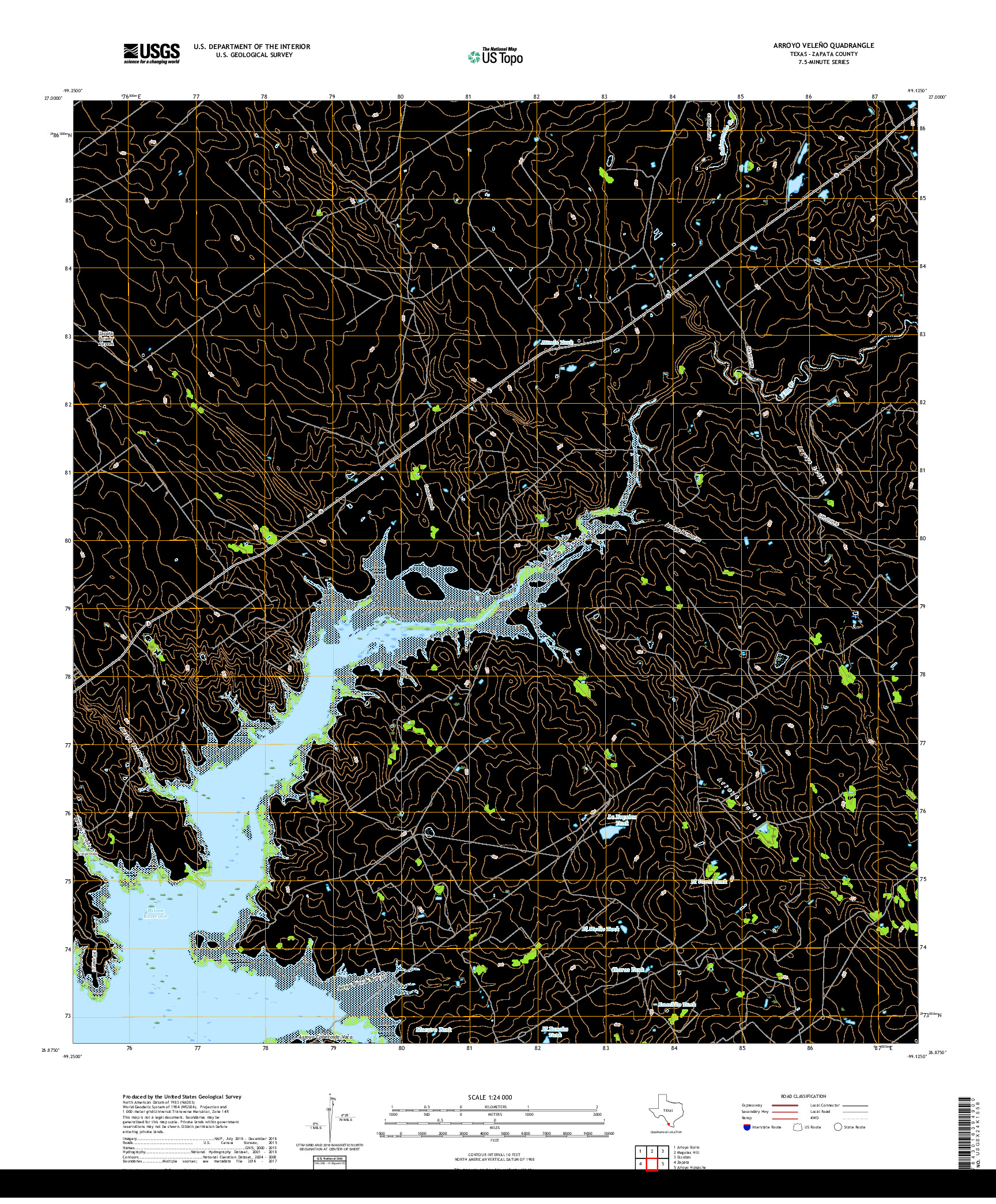 USGS US TOPO 7.5-MINUTE MAP FOR ARROYO VELENO, TX 2019