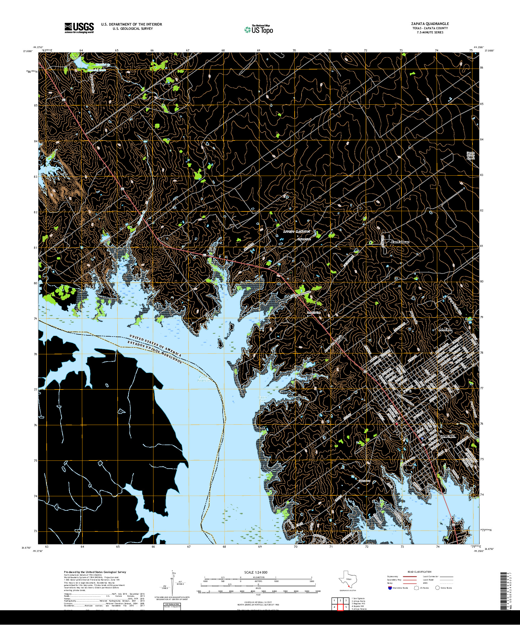 USGS US TOPO 7.5-MINUTE MAP FOR ZAPATA, TX,TAM 2019