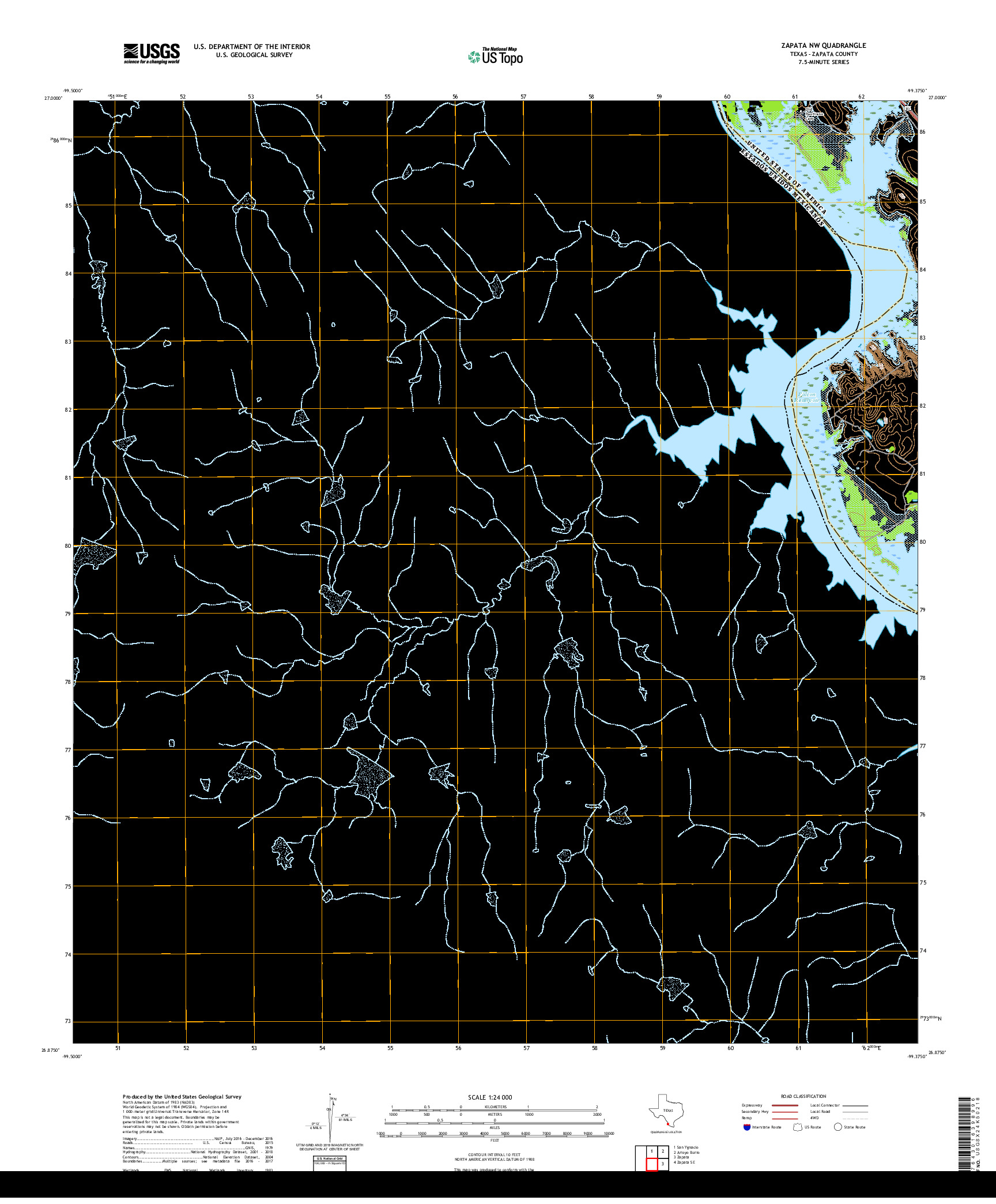 USGS US TOPO 7.5-MINUTE MAP FOR ZAPATA NW, TX,TAM 2019