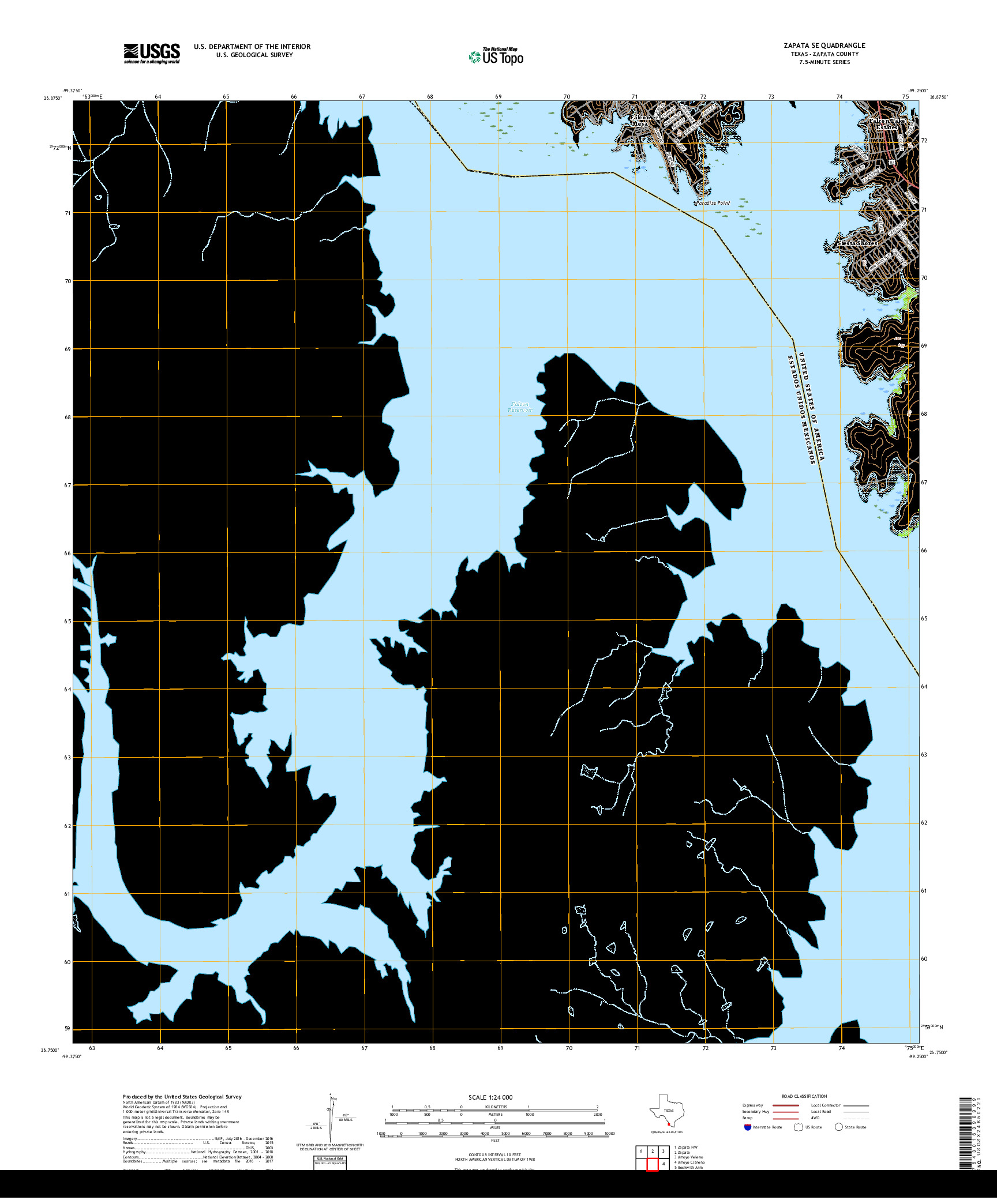 USGS US TOPO 7.5-MINUTE MAP FOR ZAPATA SE, TX,TAM 2019