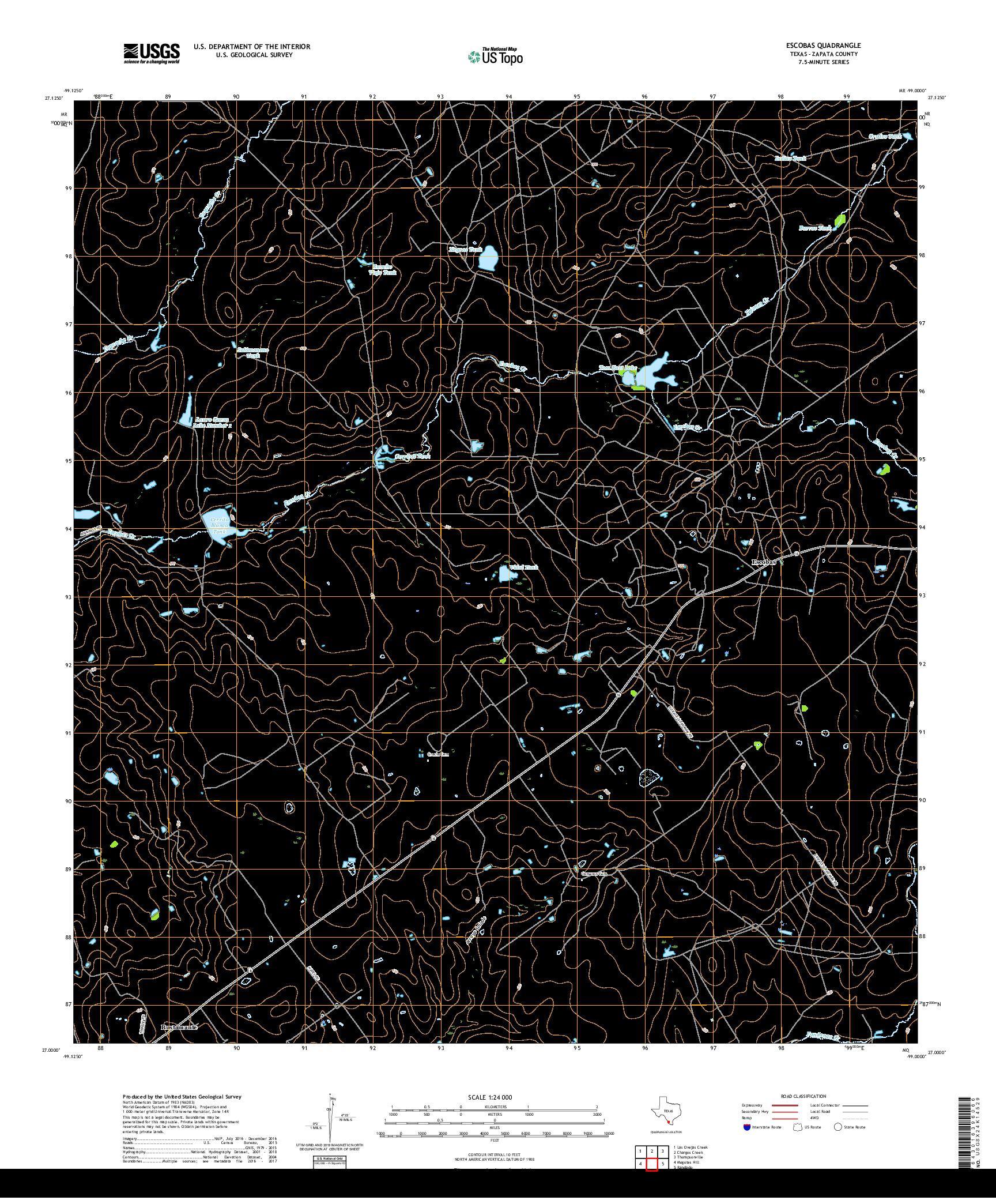 USGS US TOPO 7.5-MINUTE MAP FOR ESCOBAS, TX 2019