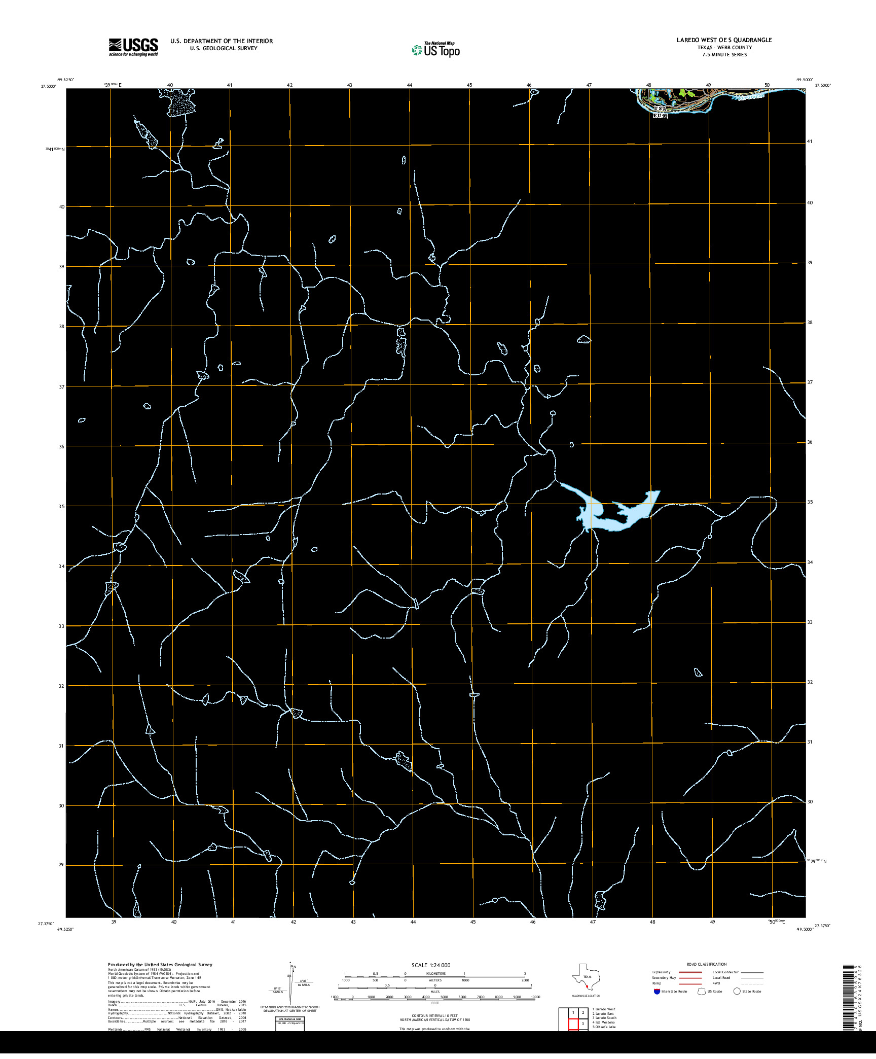 USGS US TOPO 7.5-MINUTE MAP FOR LAREDO WEST OE S, TX,TAM 2019