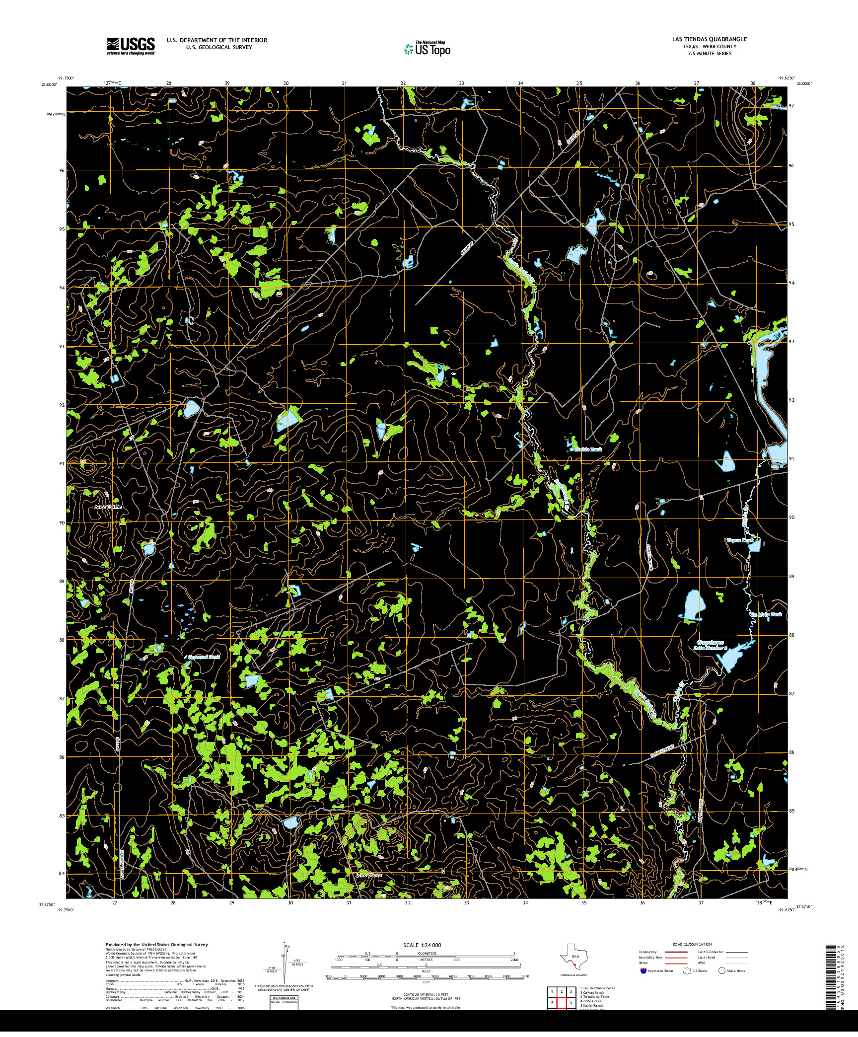 USGS US TOPO 7.5-MINUTE MAP FOR LAS TIENDAS, TX 2019