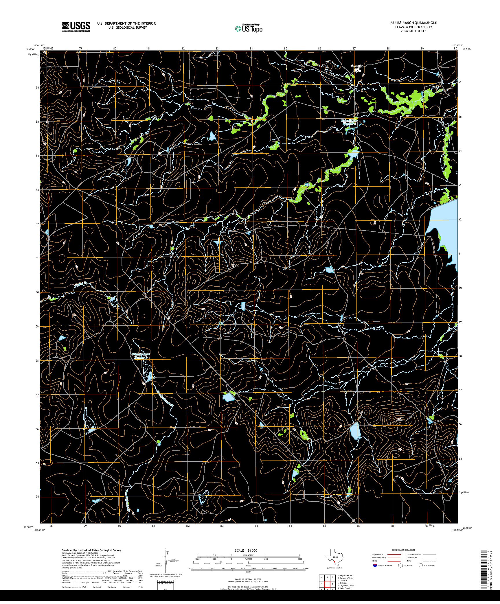 USGS US TOPO 7.5-MINUTE MAP FOR FARIAS RANCH, TX 2019