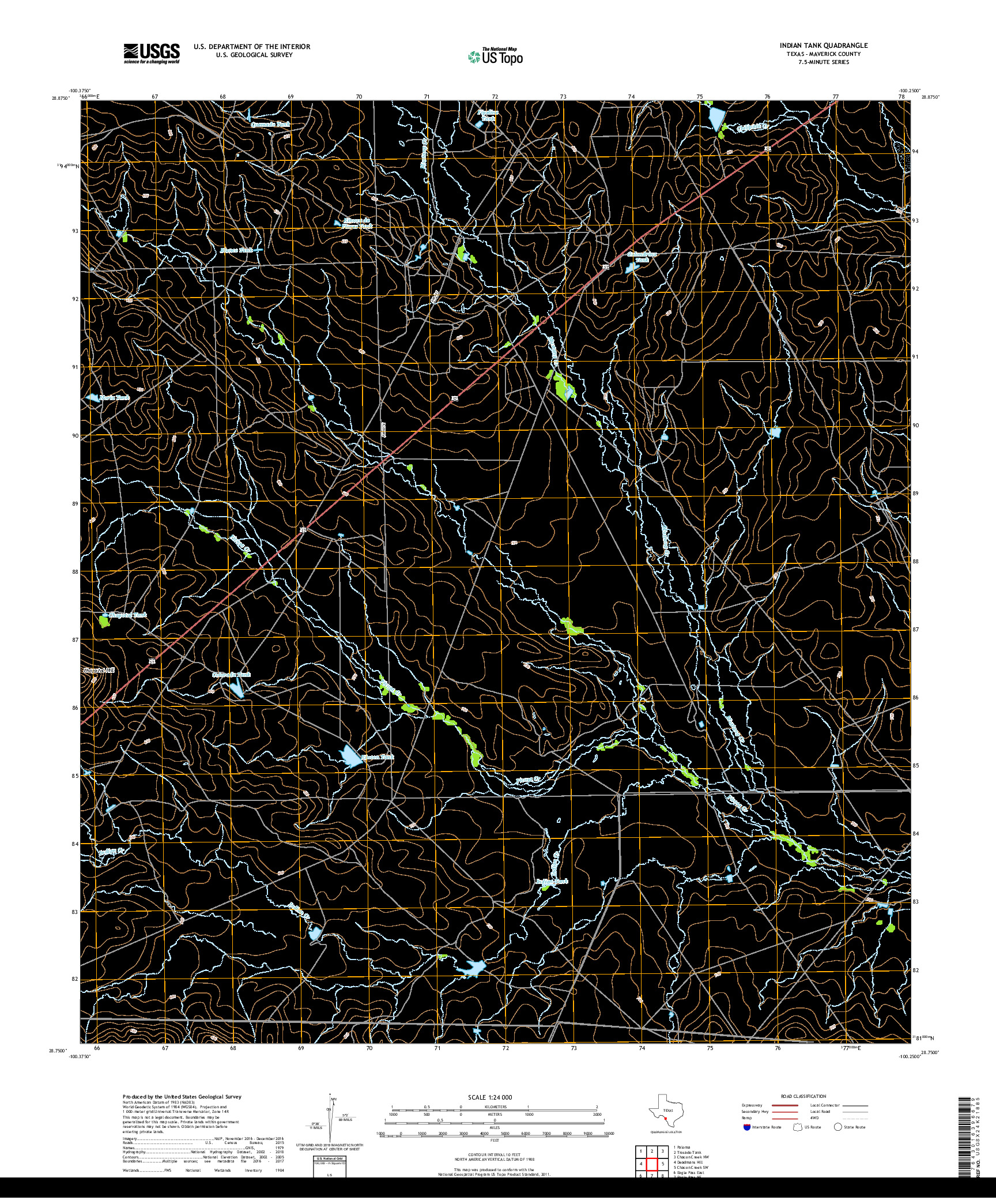 USGS US TOPO 7.5-MINUTE MAP FOR INDIAN TANK, TX 2019