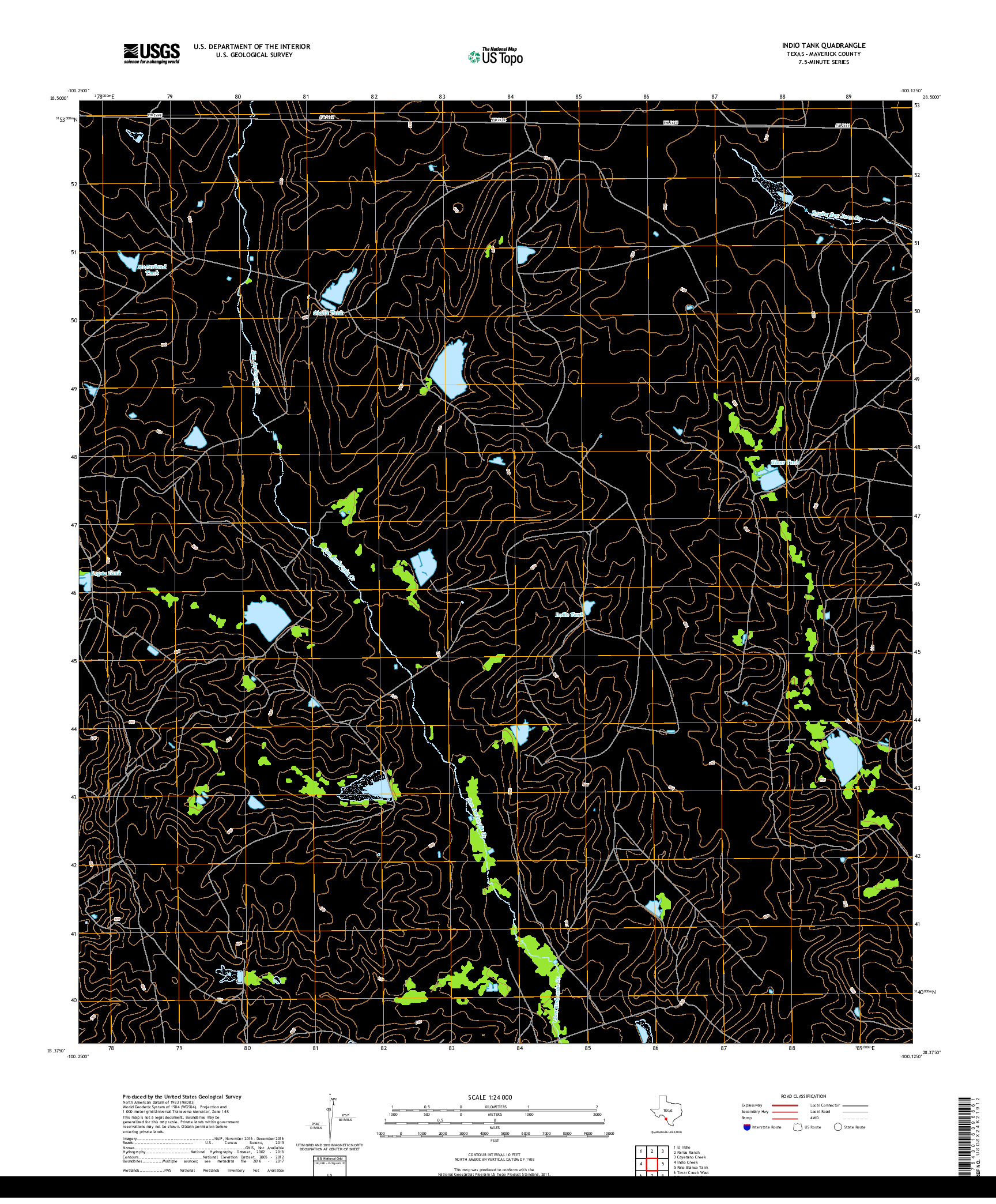 USGS US TOPO 7.5-MINUTE MAP FOR INDIO TANK, TX 2019