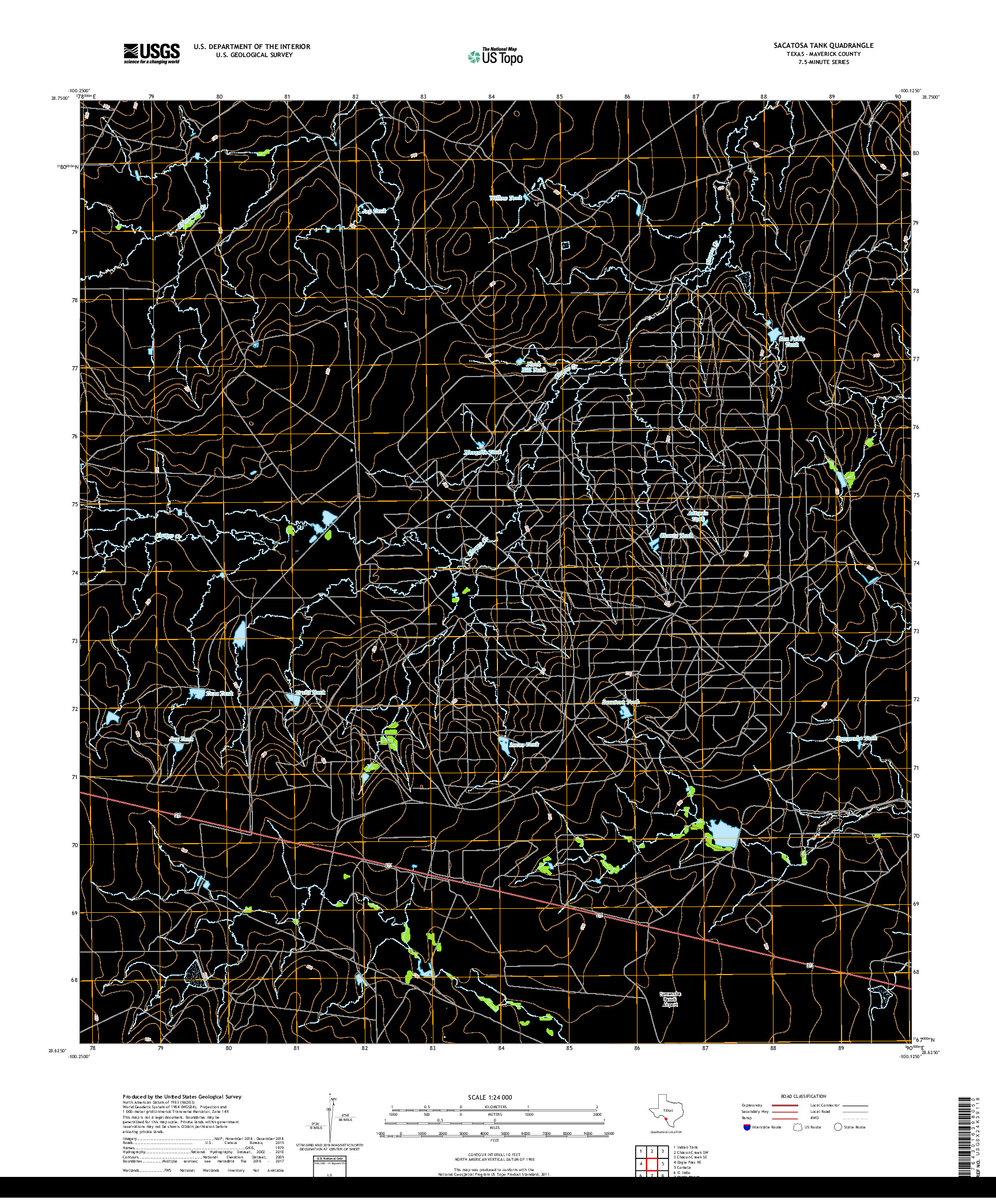 USGS US TOPO 7.5-MINUTE MAP FOR SACATOSA TANK, TX 2019