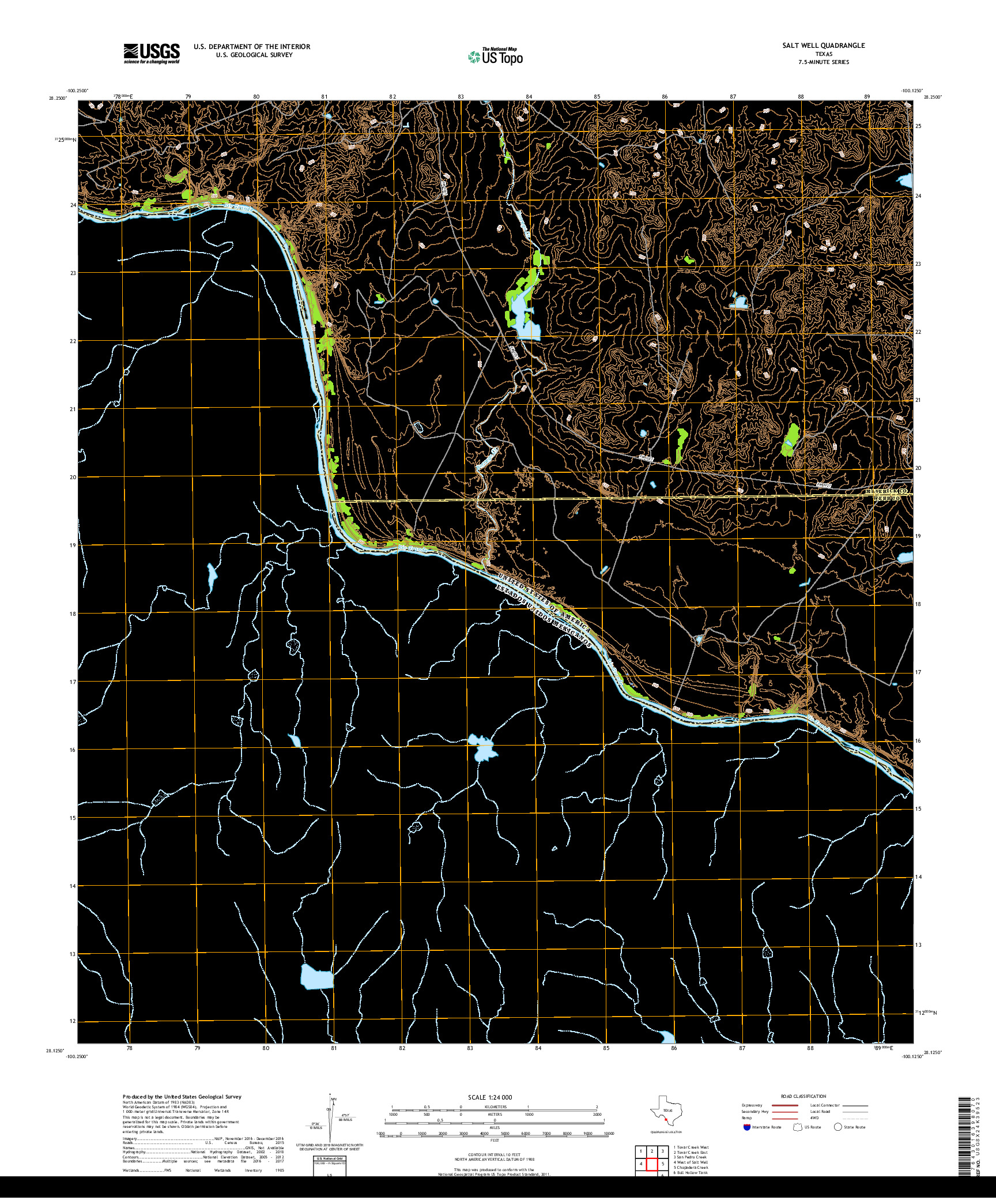 USGS US TOPO 7.5-MINUTE MAP FOR SALT WELL, TX,COA 2019