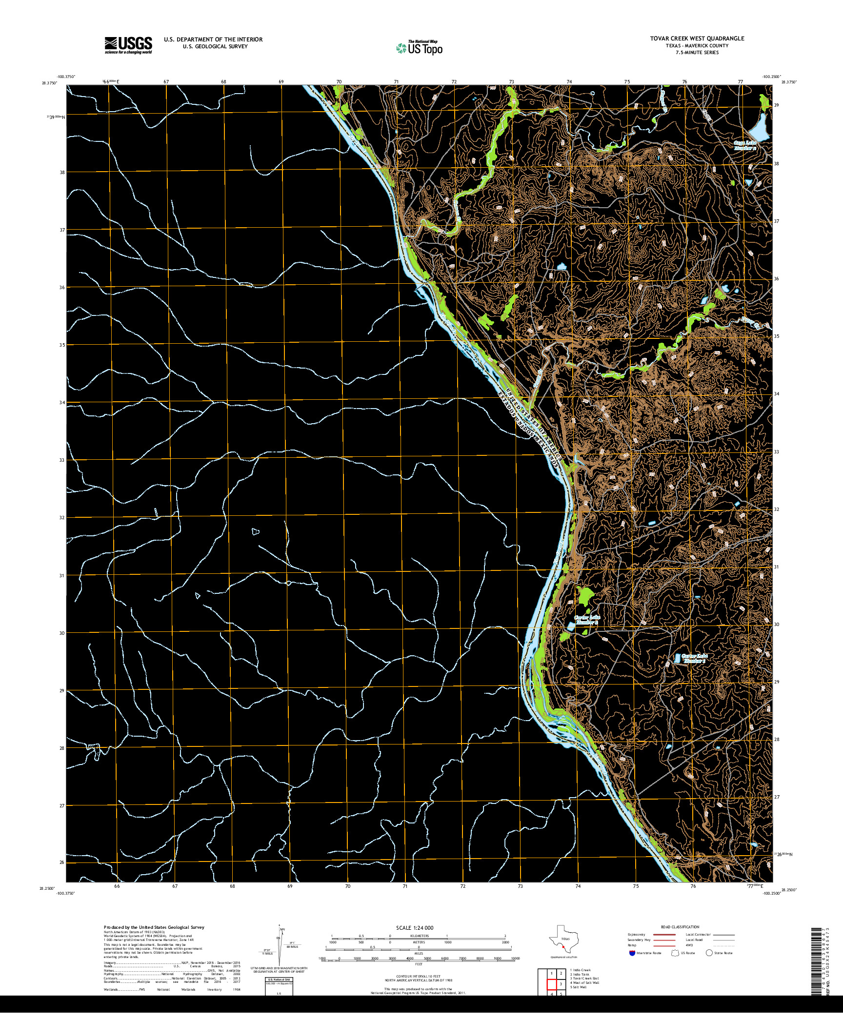 USGS US TOPO 7.5-MINUTE MAP FOR TOVAR CREEK WEST, TX,COA 2019