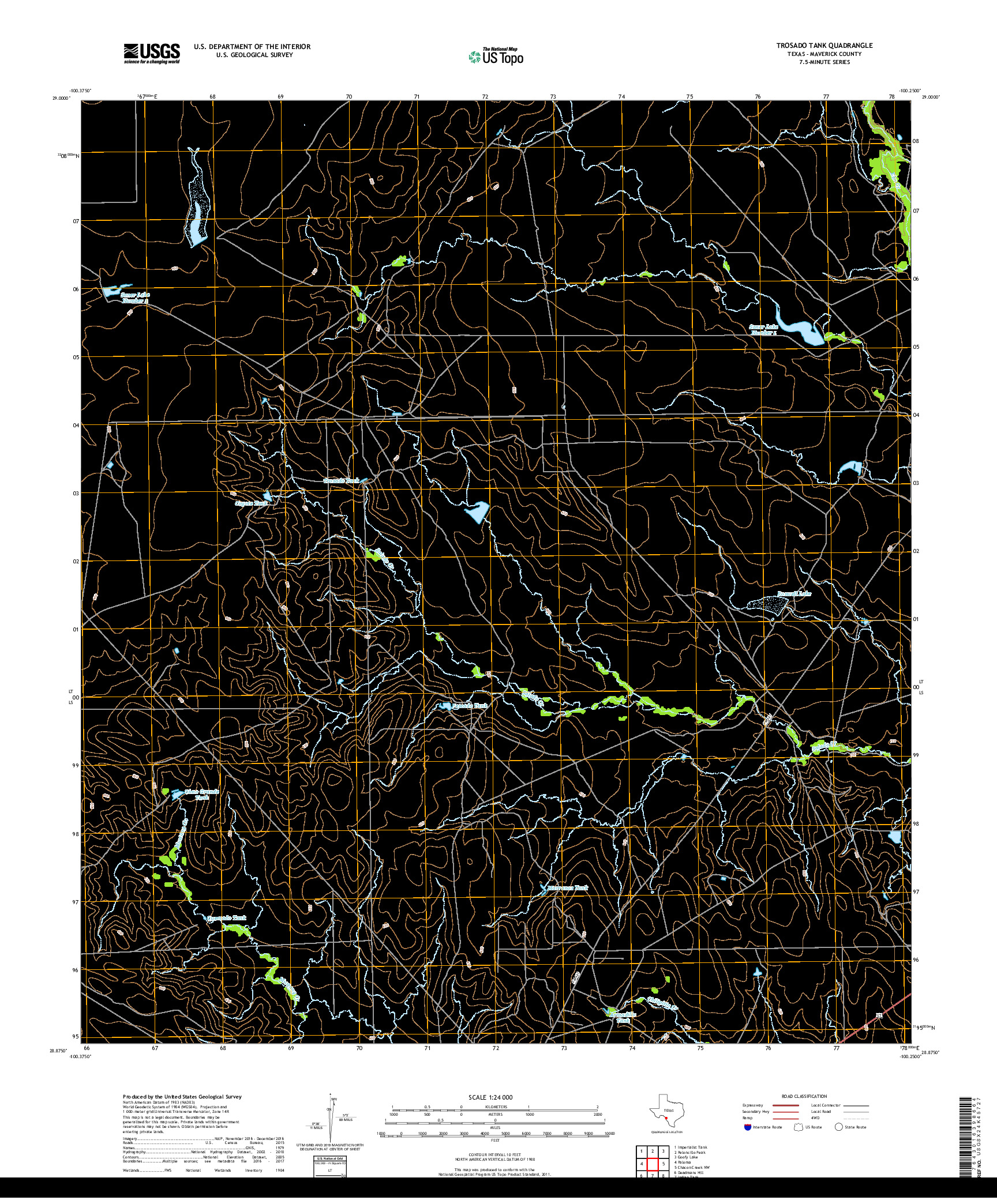 USGS US TOPO 7.5-MINUTE MAP FOR TROSADO TANK, TX 2019