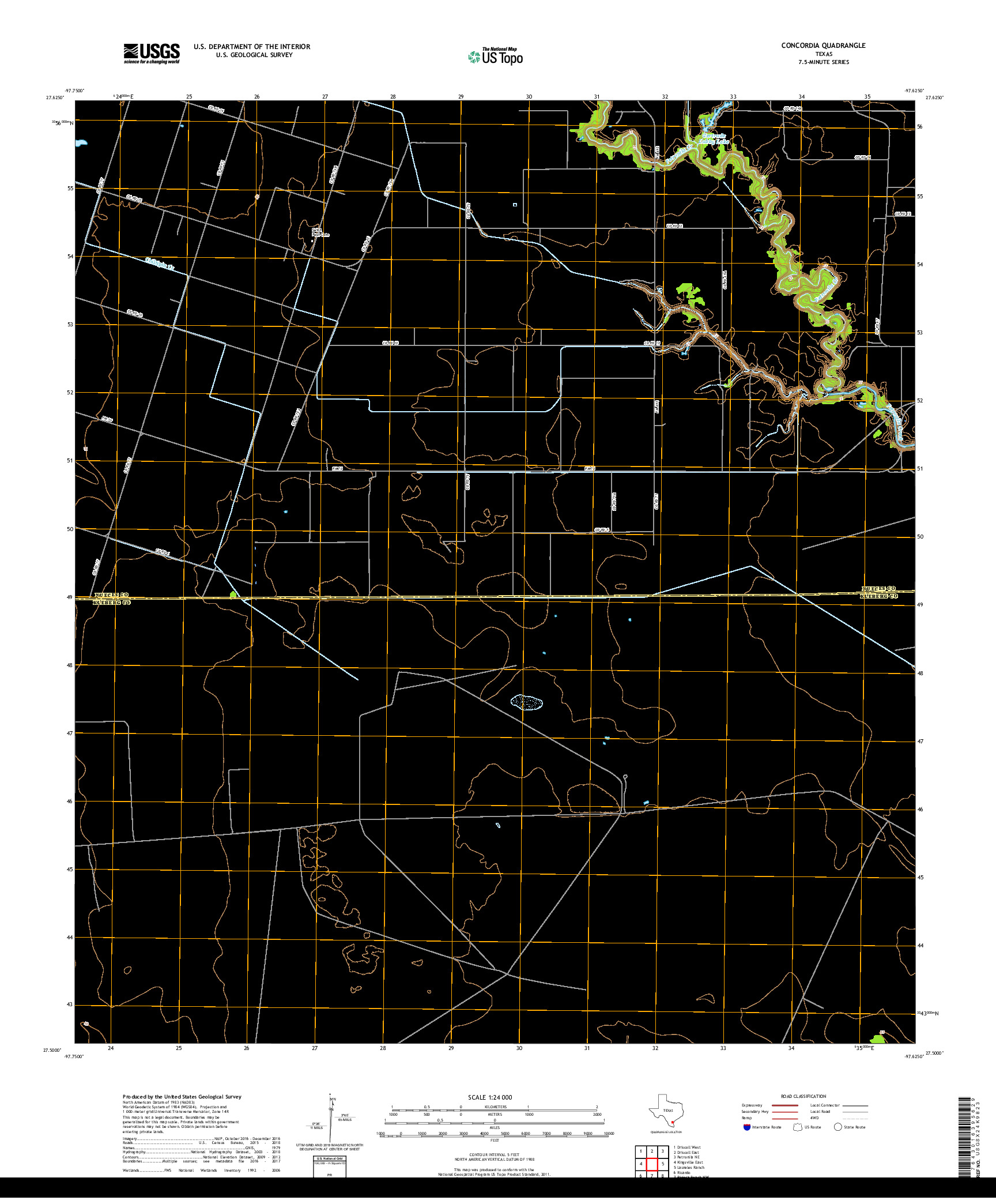 USGS US TOPO 7.5-MINUTE MAP FOR CONCORDIA, TX 2019