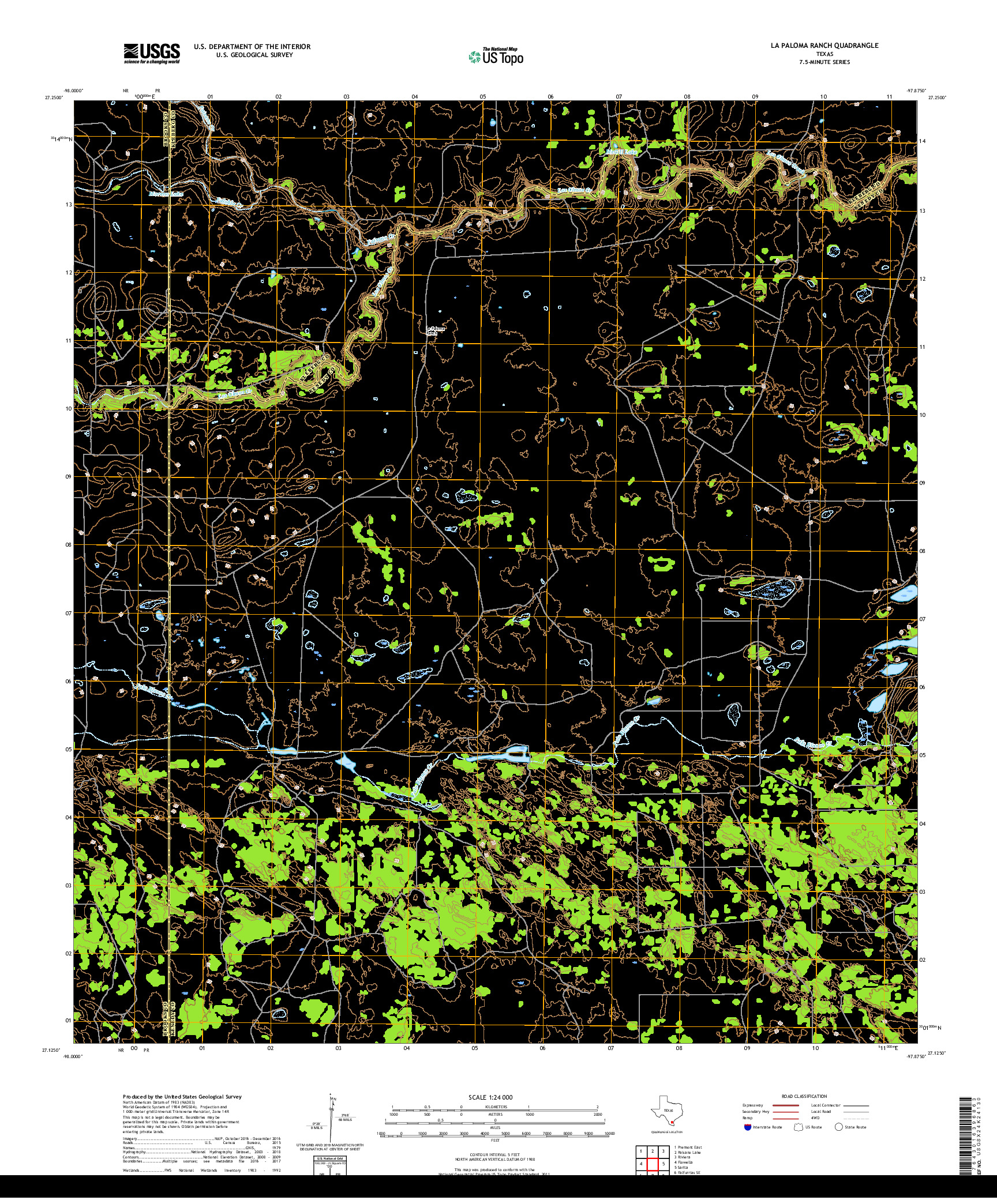 USGS US TOPO 7.5-MINUTE MAP FOR LA PALOMA RANCH, TX 2019