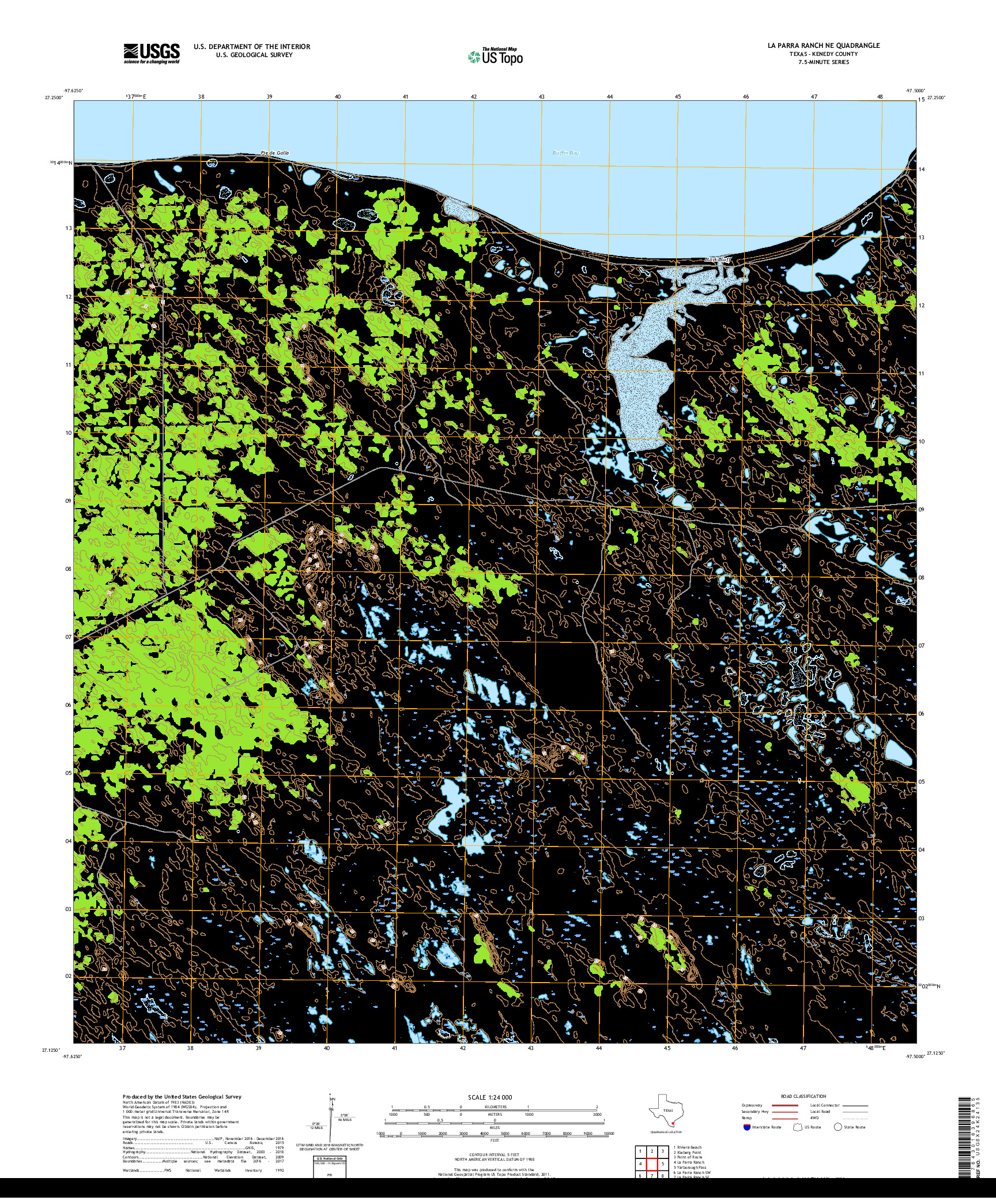 USGS US TOPO 7.5-MINUTE MAP FOR LA PARRA RANCH NE, TX 2019