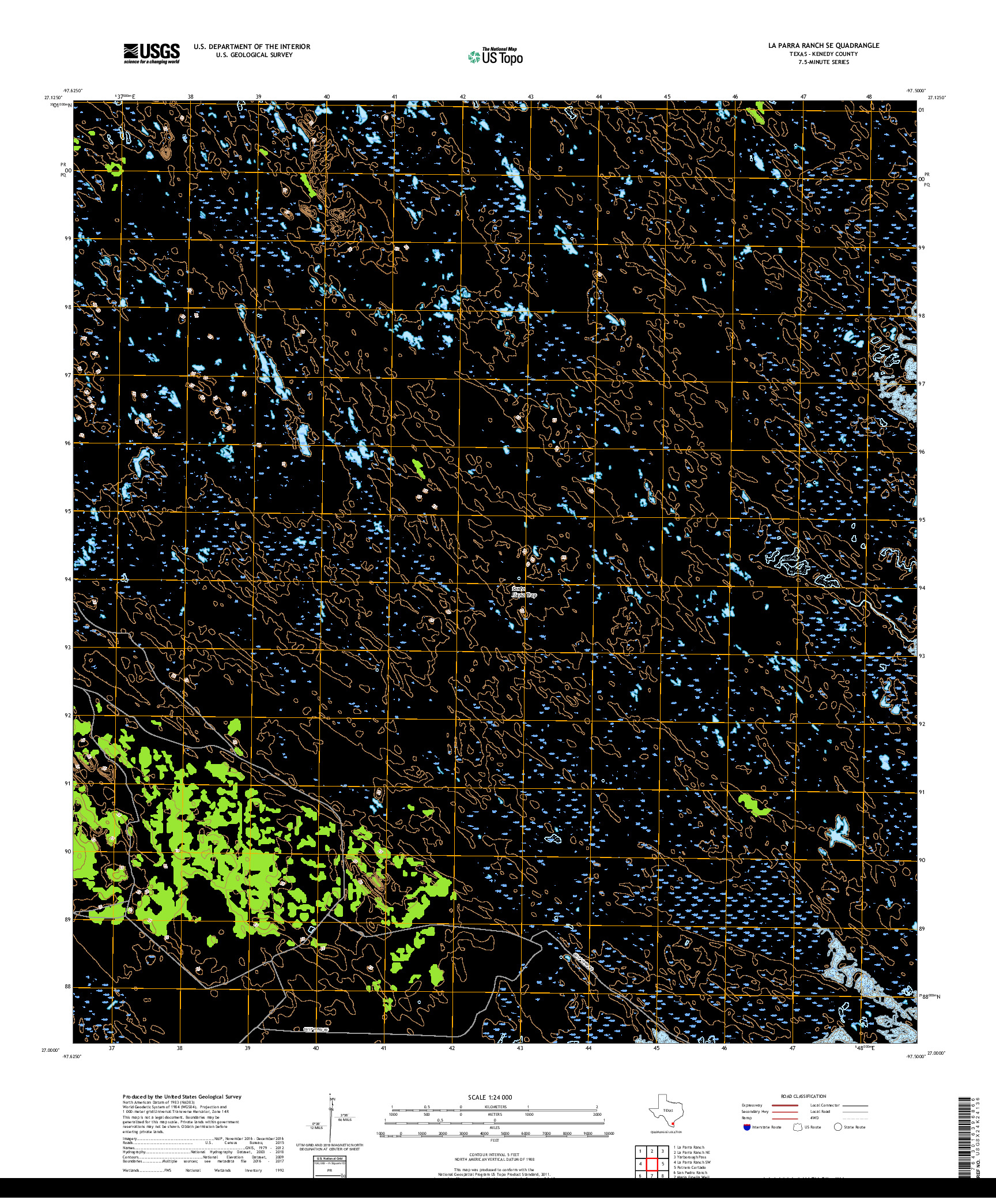 USGS US TOPO 7.5-MINUTE MAP FOR LA PARRA RANCH SE, TX 2019