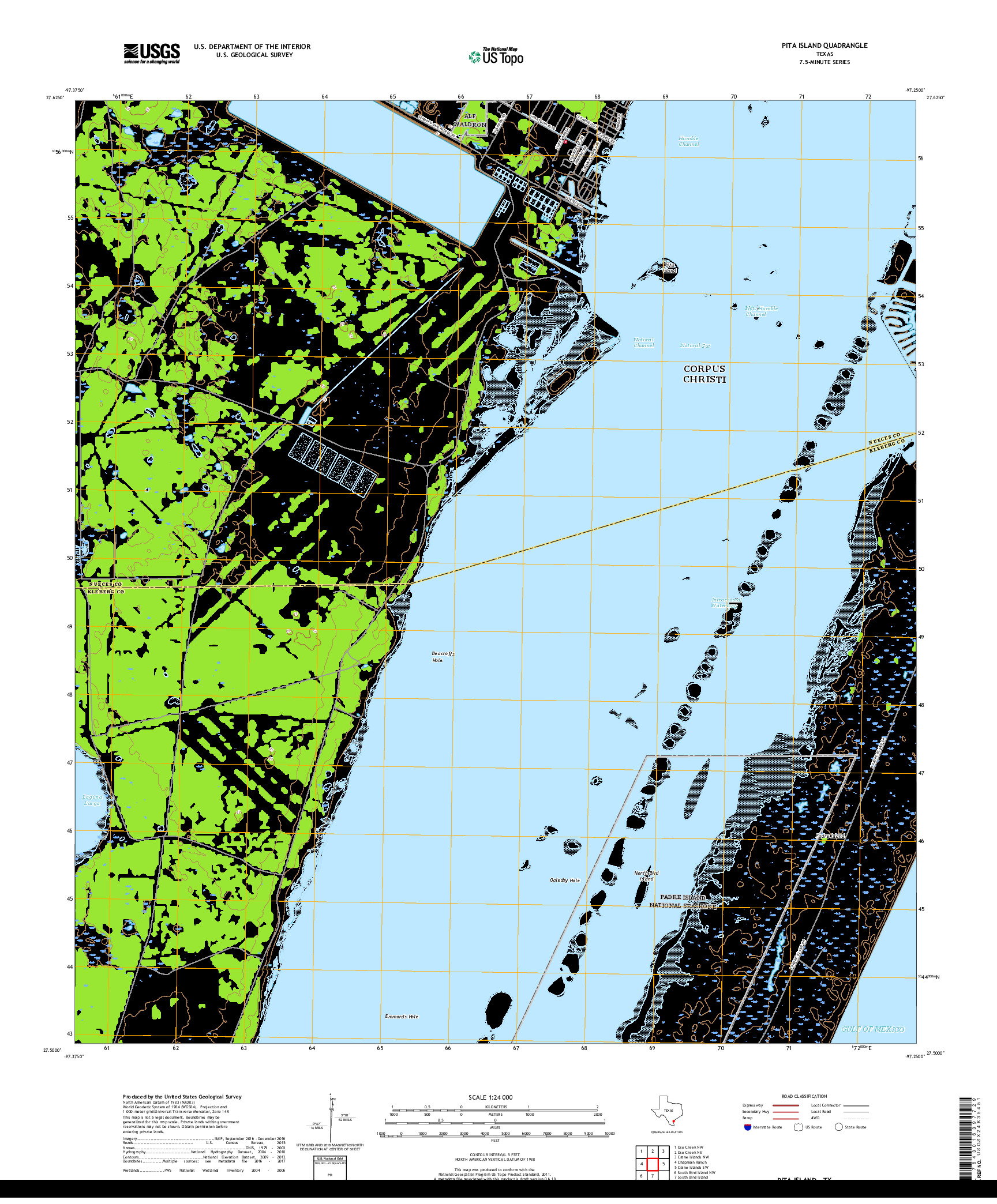USGS US TOPO 7.5-MINUTE MAP FOR PITA ISLAND, TX 2019