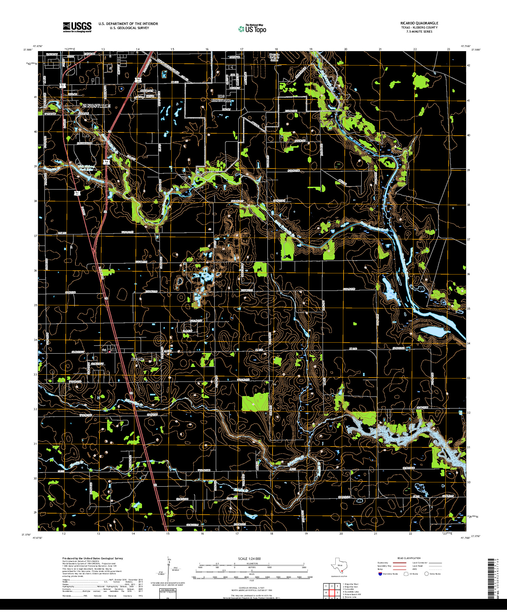 USGS US TOPO 7.5-MINUTE MAP FOR RICARDO, TX 2019