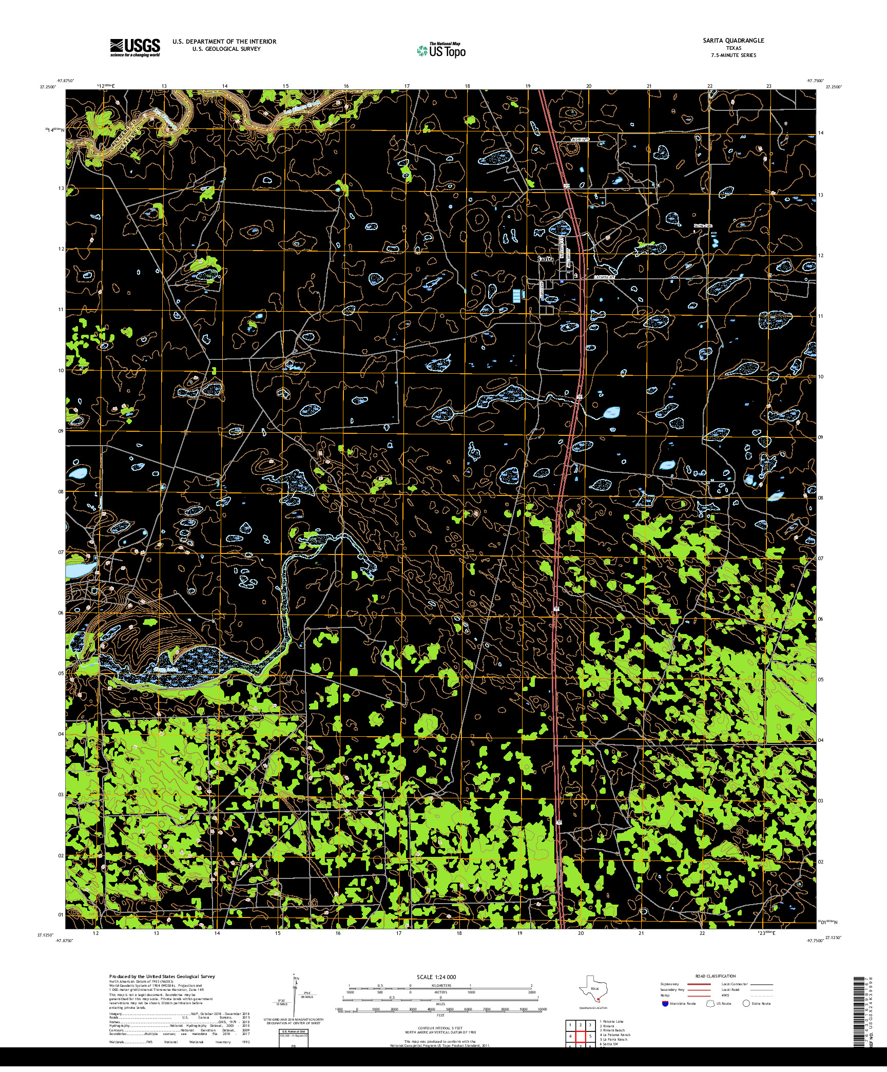 USGS US TOPO 7.5-MINUTE MAP FOR SARITA, TX 2019