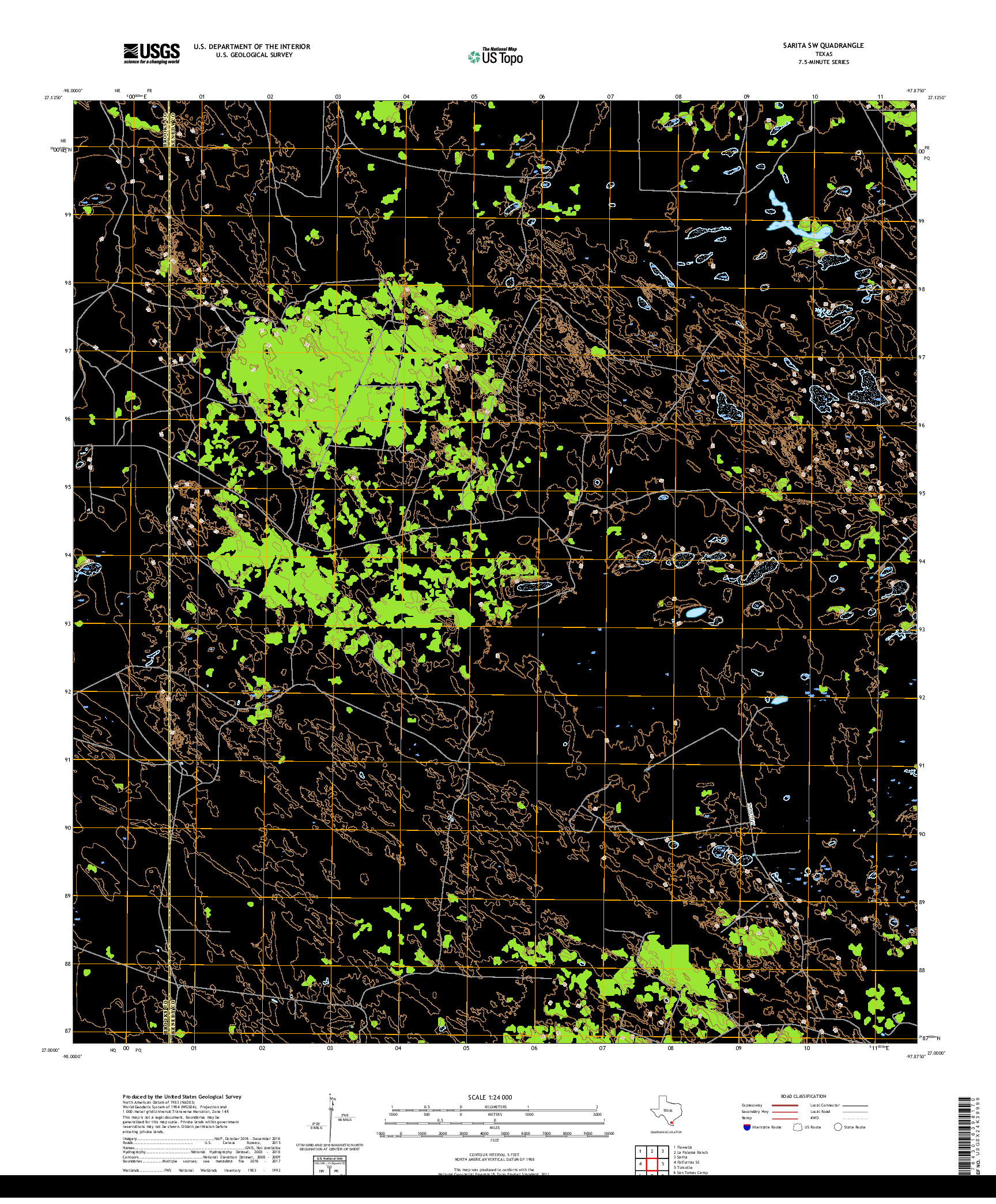 USGS US TOPO 7.5-MINUTE MAP FOR SARITA SW, TX 2019