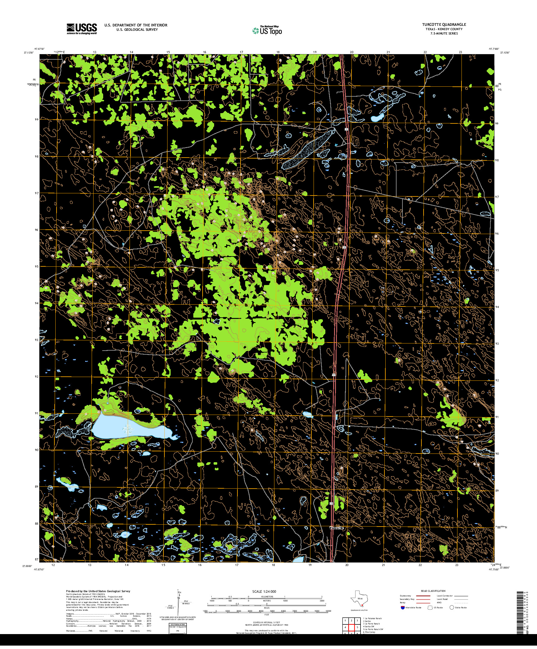 USGS US TOPO 7.5-MINUTE MAP FOR TURCOTTE, TX 2019