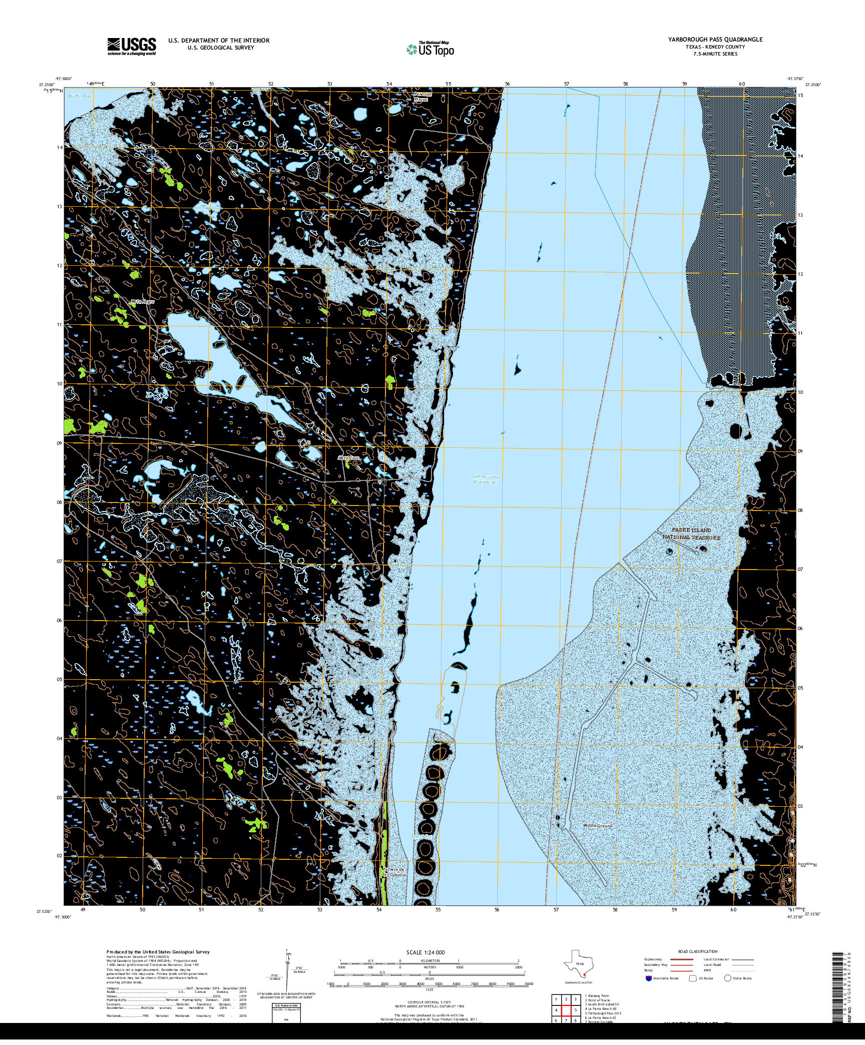 USGS US TOPO 7.5-MINUTE MAP FOR YARBOROUGH PASS, TX 2019